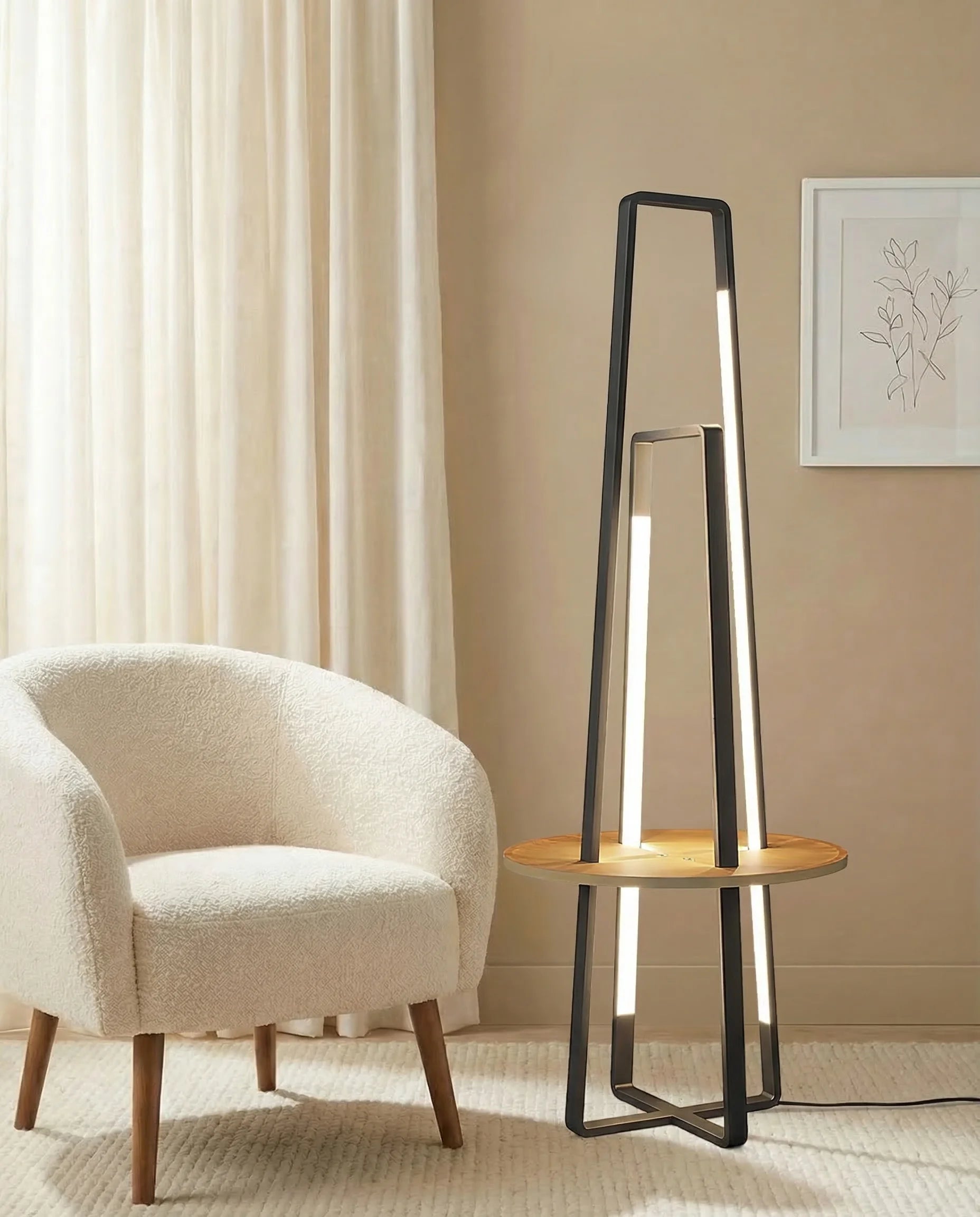 Rachel Modern Black Geometric Table Lamp