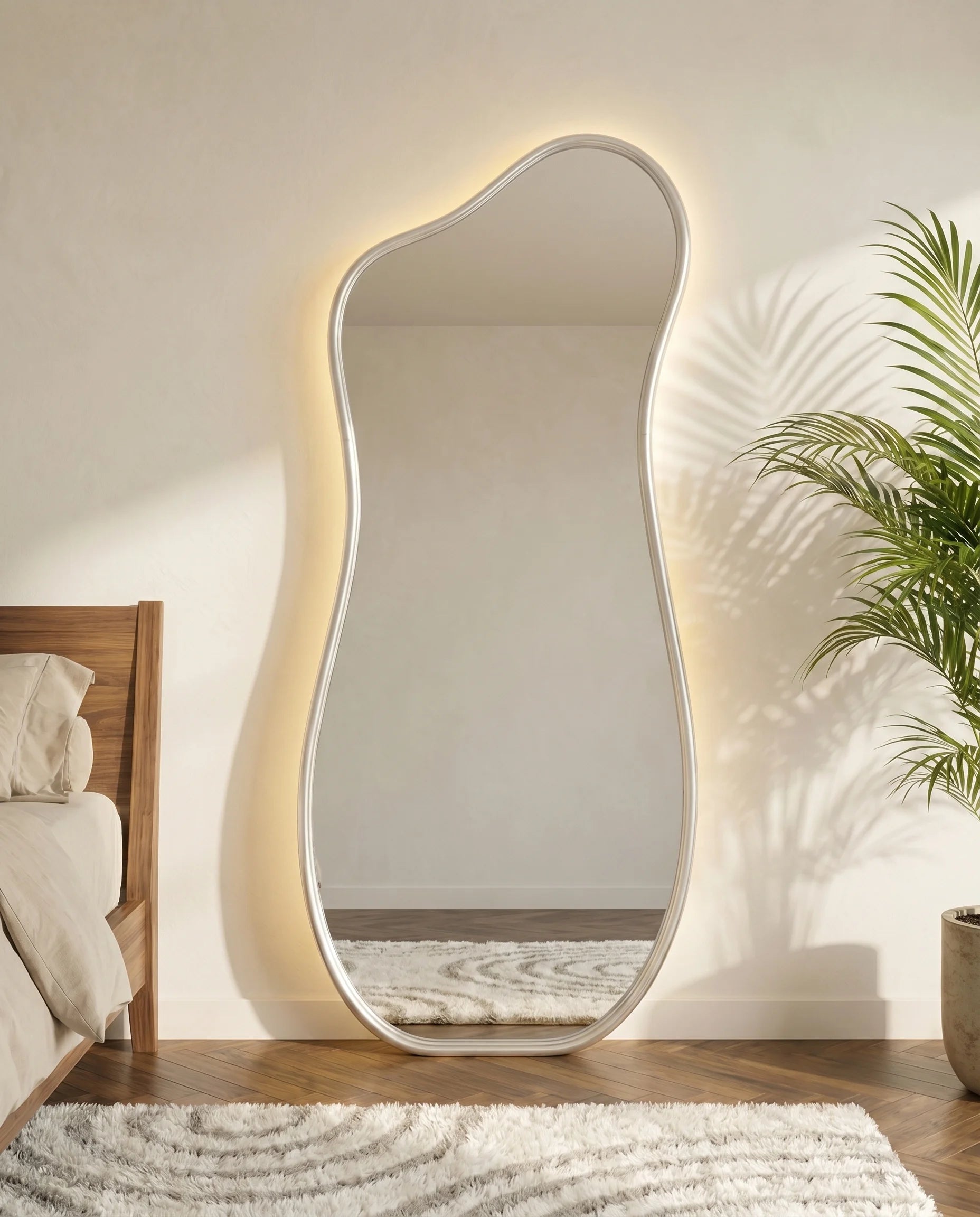 Ralph Silver Framed Backlit Wall Mirror with LED