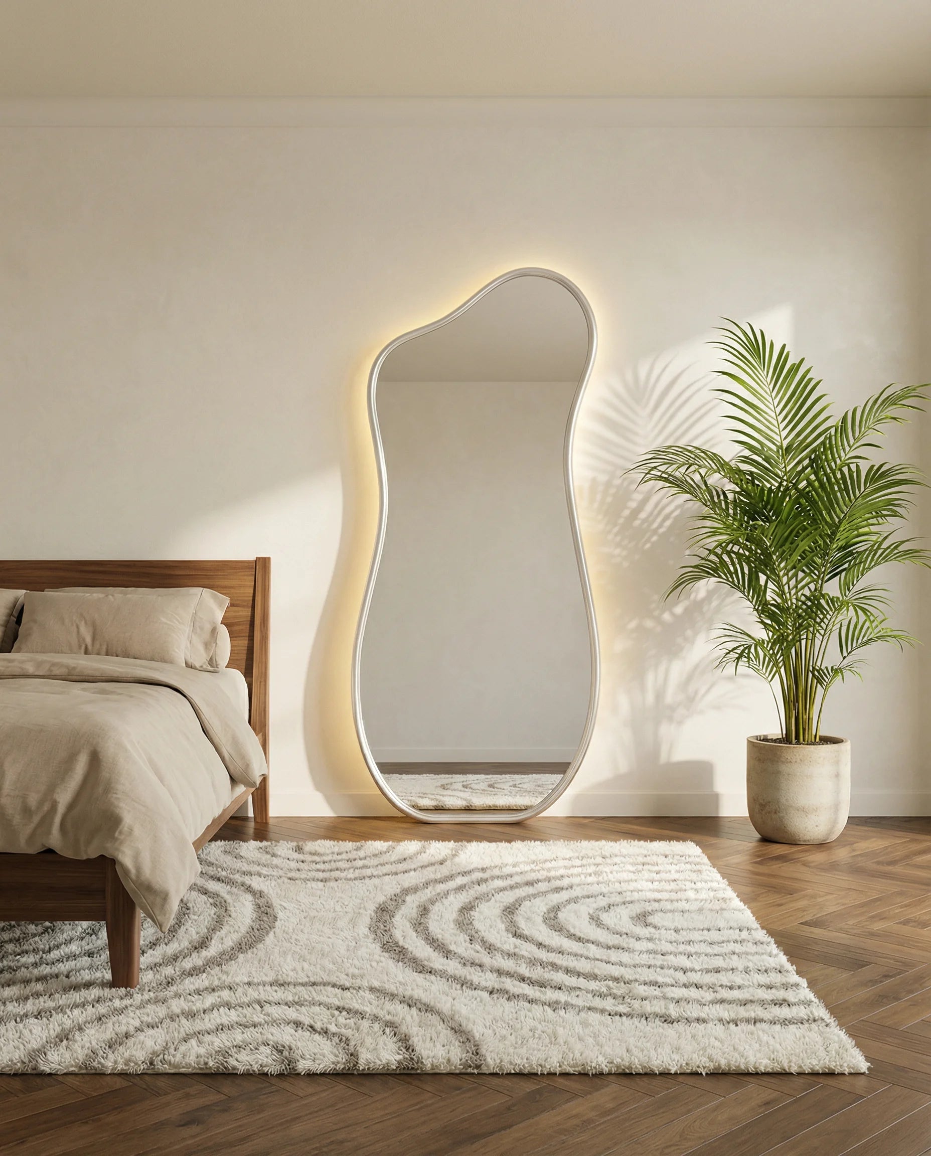 Ralph Silver Framed Backlit Wall Mirror with LED