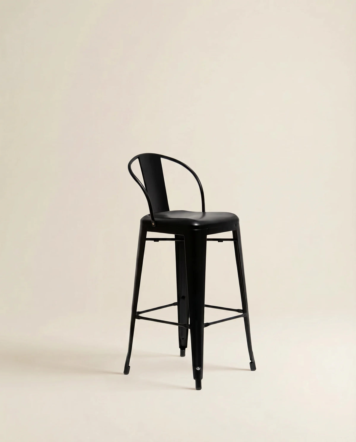 Renzo black metal bar stool