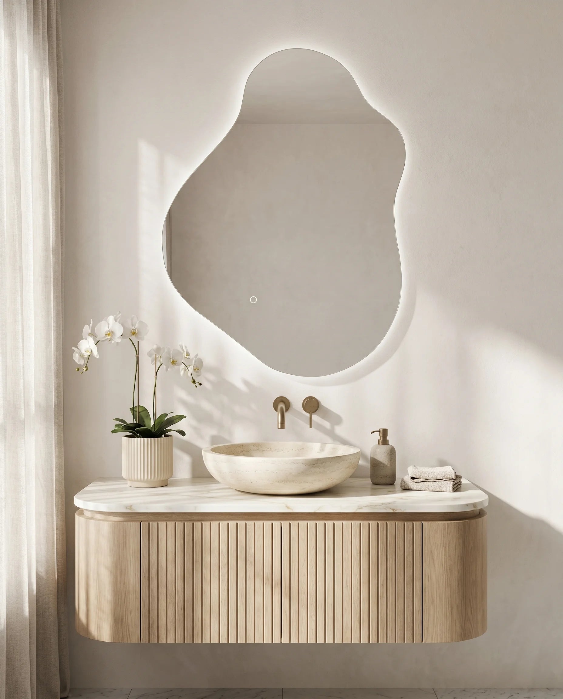Renzo LED Frameless Irregular Wall Mirror