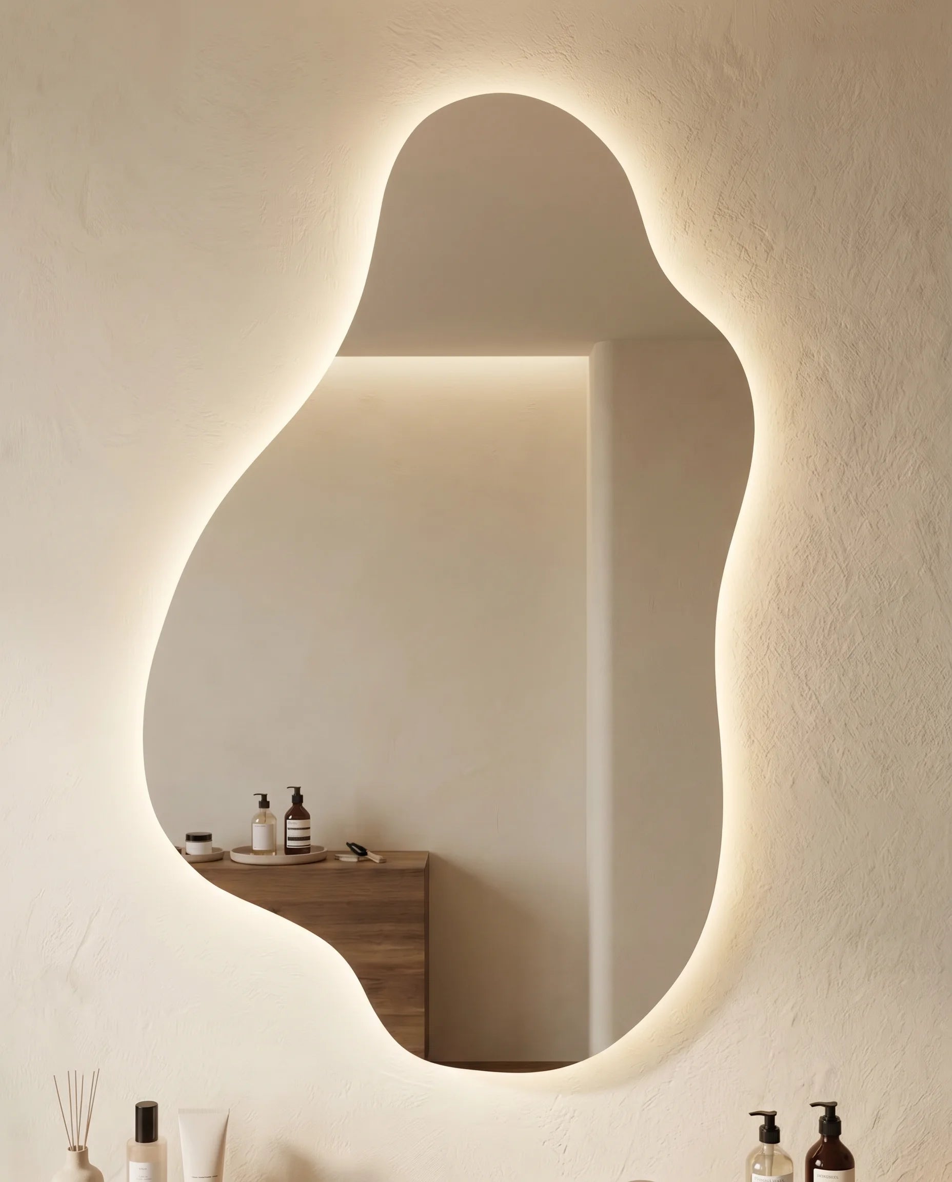 Renzo LED Frameless Irregular Wall Mirror