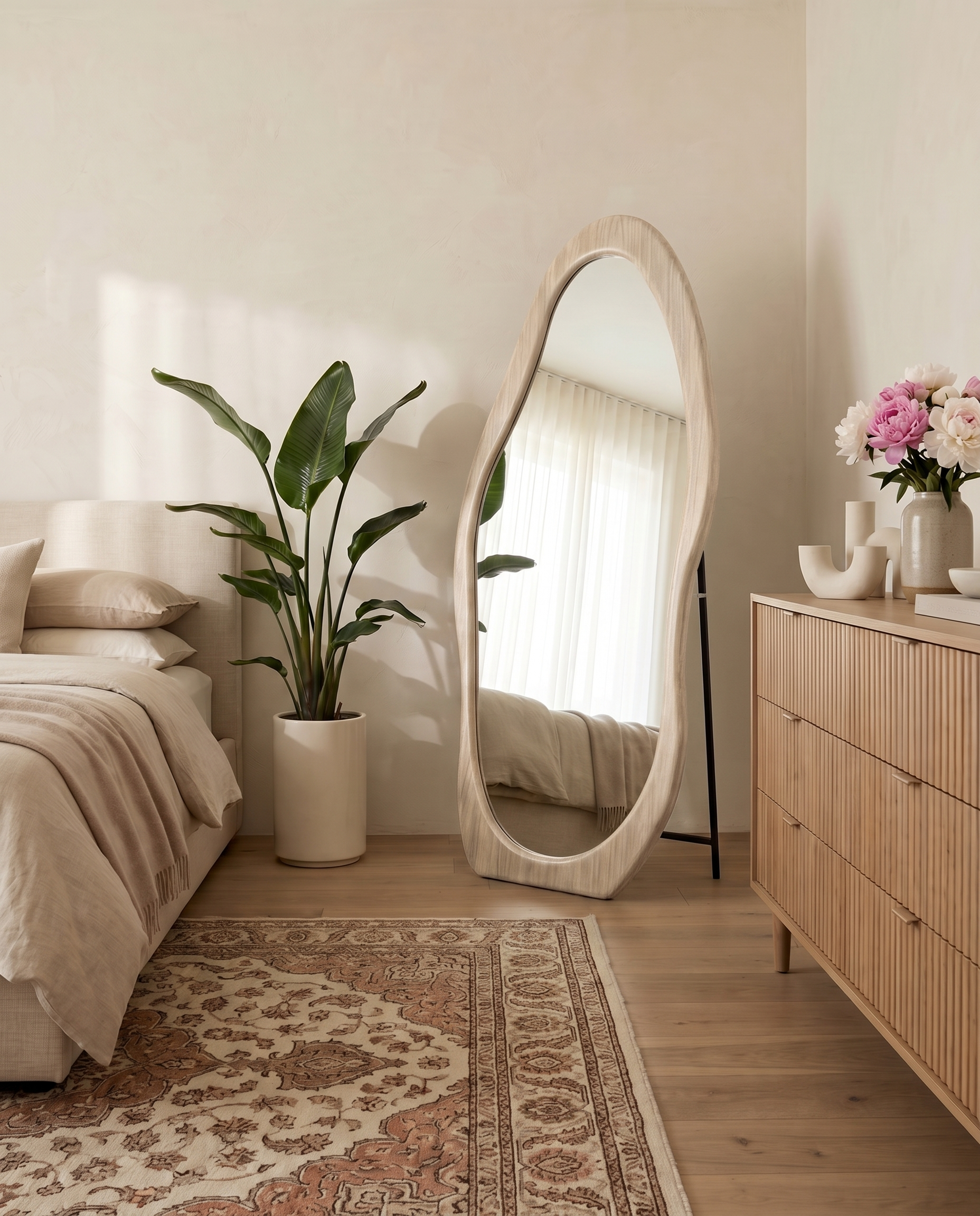 Reva Wavy Beige Mirror