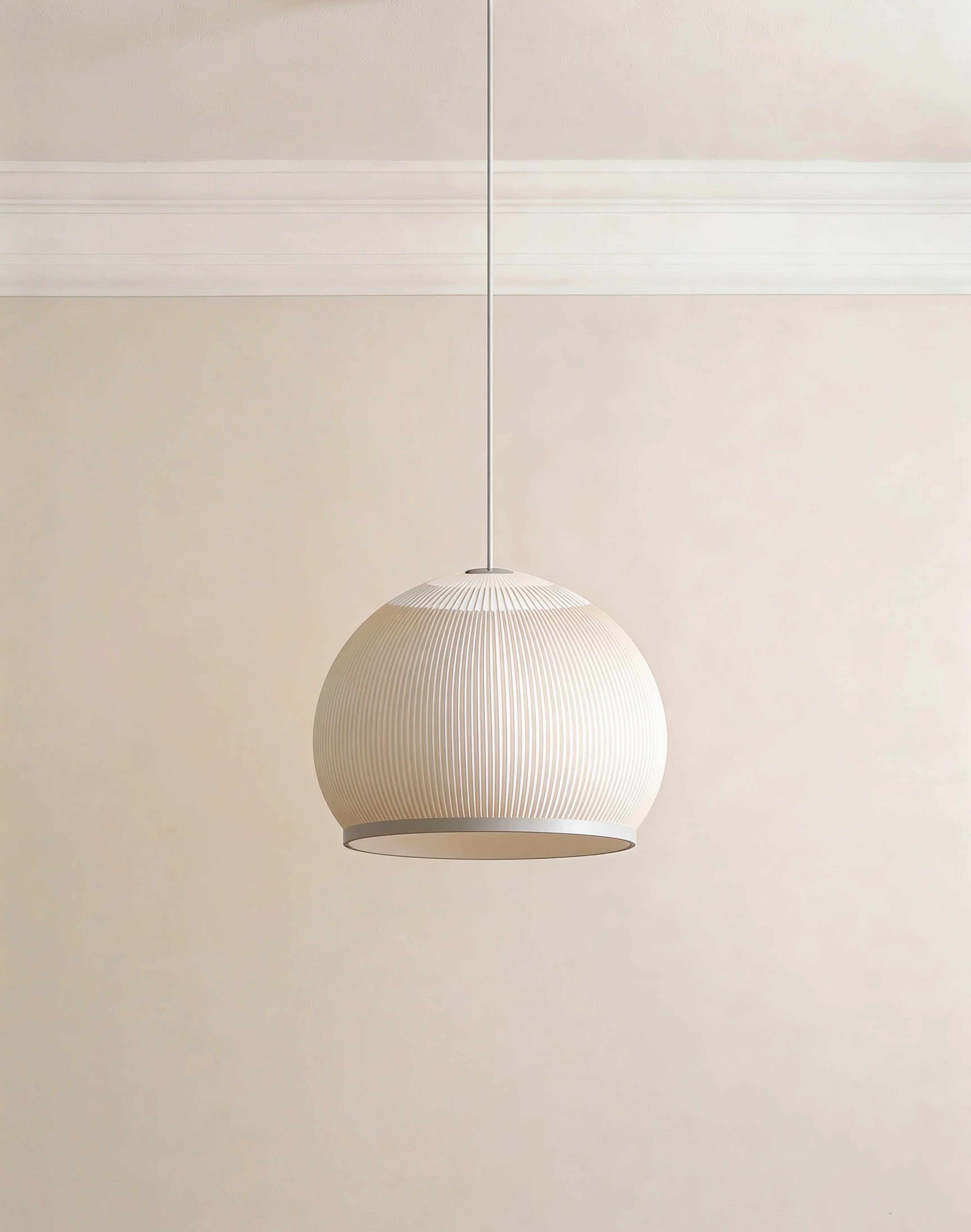 Ribbed Fabric Knit Pendant Light
