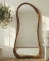 Sally dark brown curved full-length dressing mirror