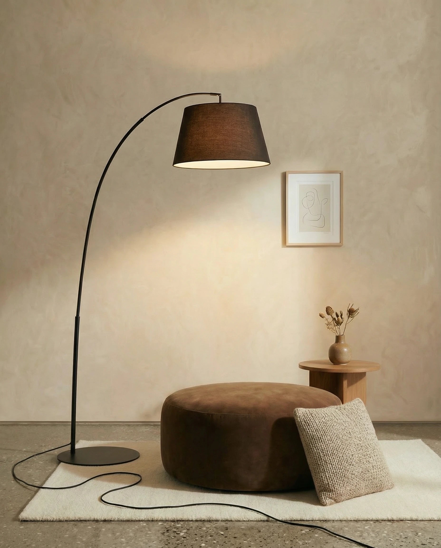 Salvadore Modern Black Fishing Rod Floor Lamp