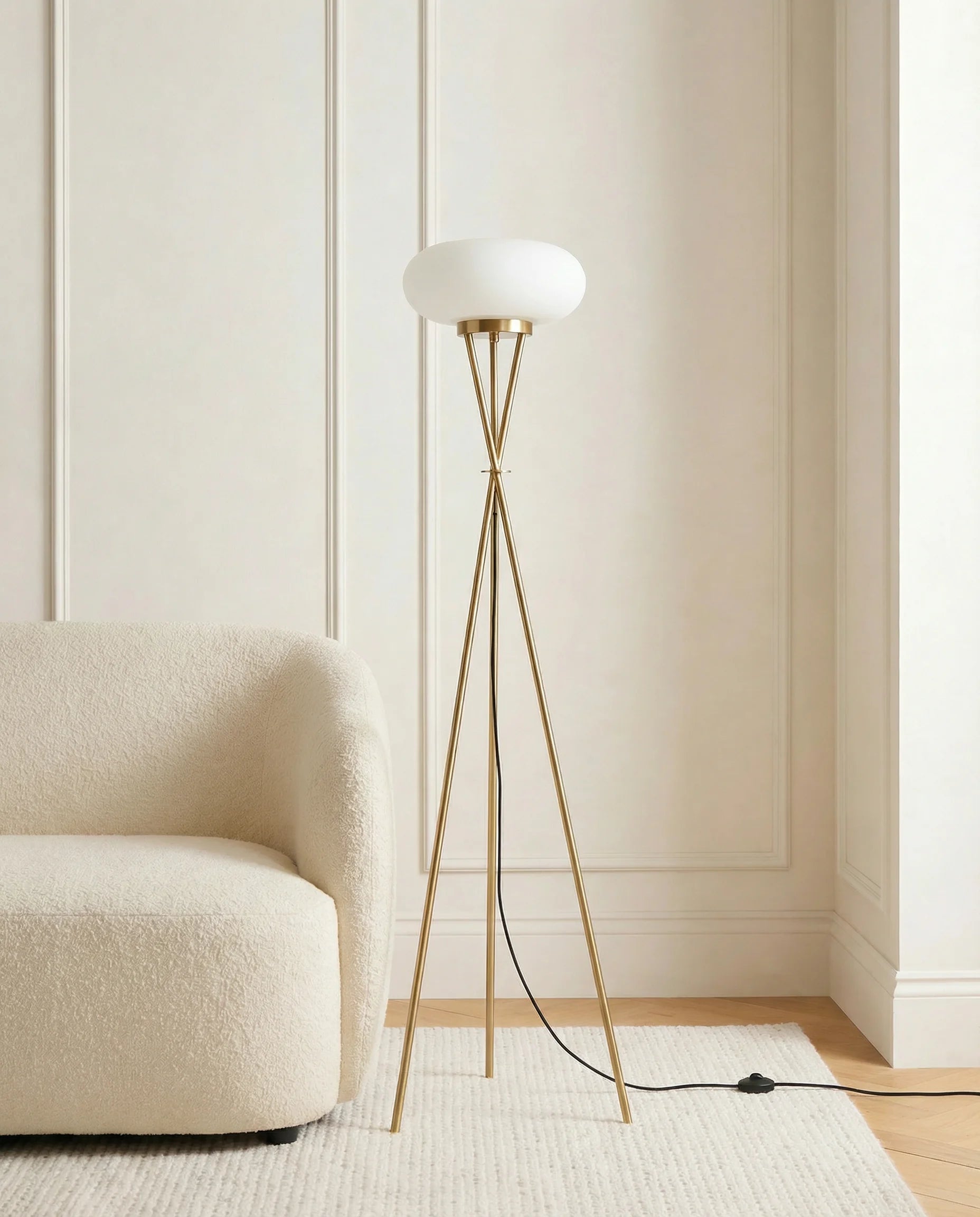 Sephora Minimalist Brass Tripod Floor Lamp