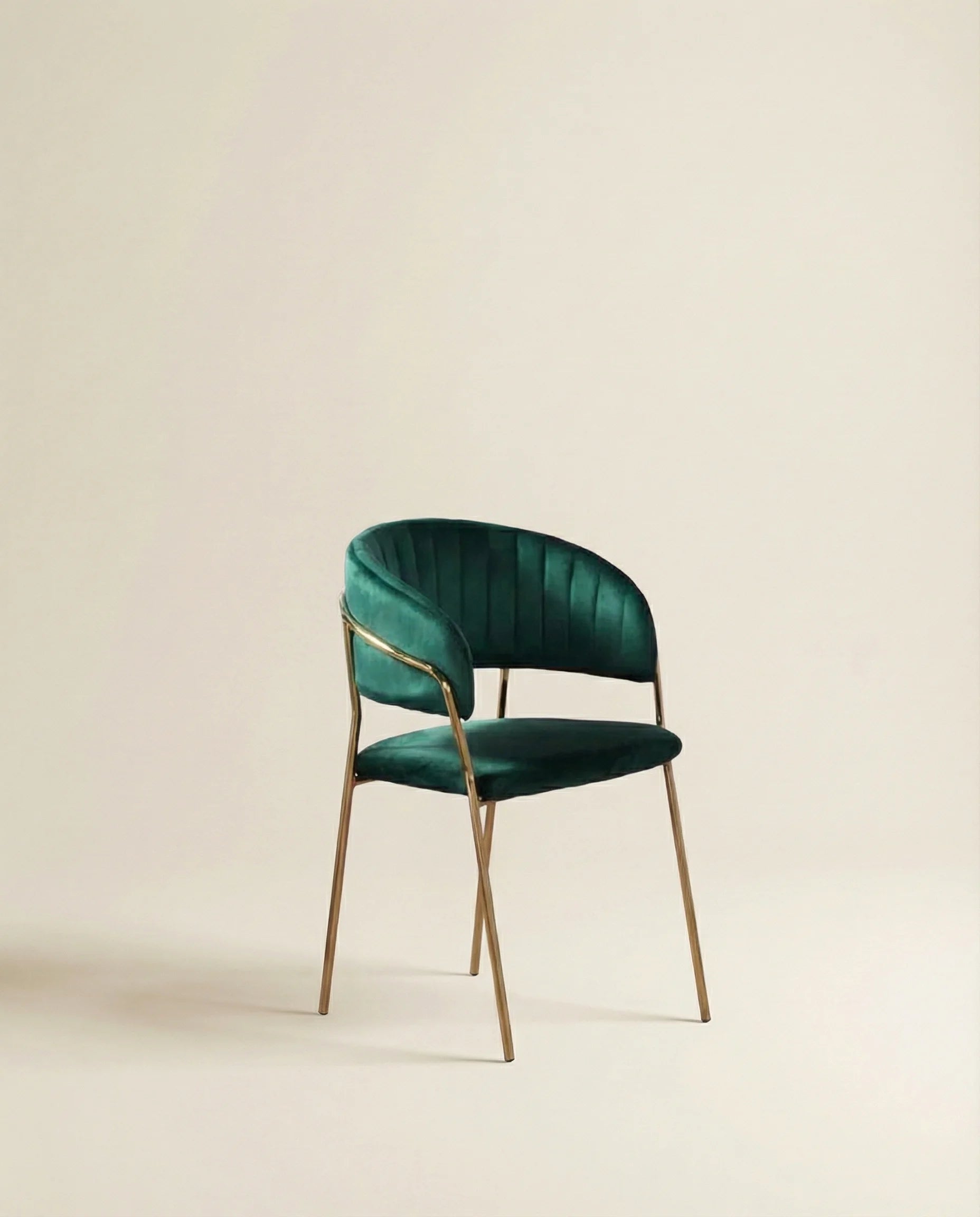 Serena Green European Style Velvet Dining Chair