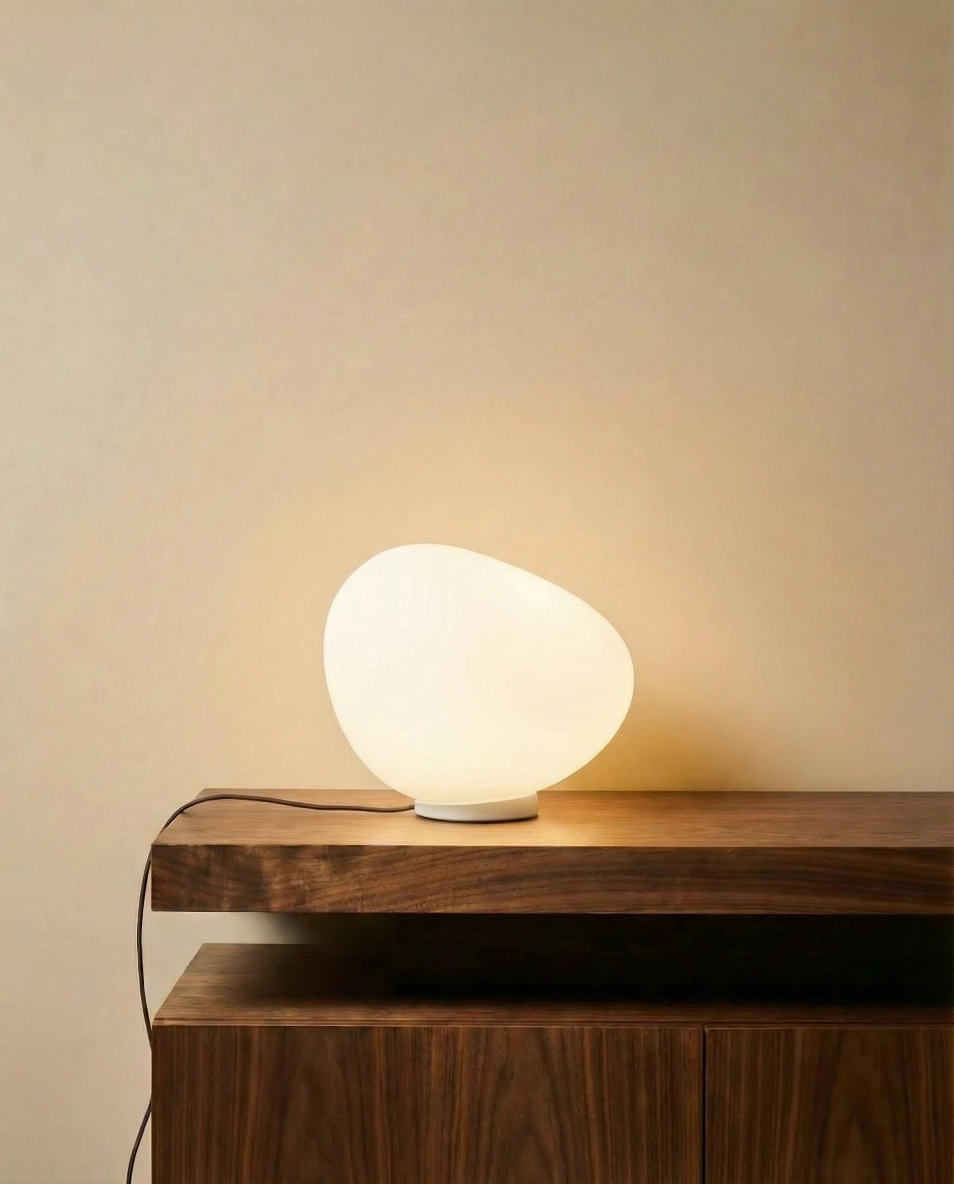 Serene Glowing Pebble Glass Pendant Light