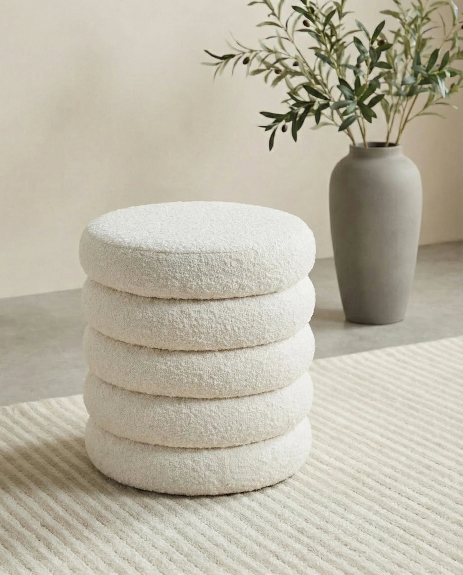 Sherpa Luxe Vault Pouf Ottoman