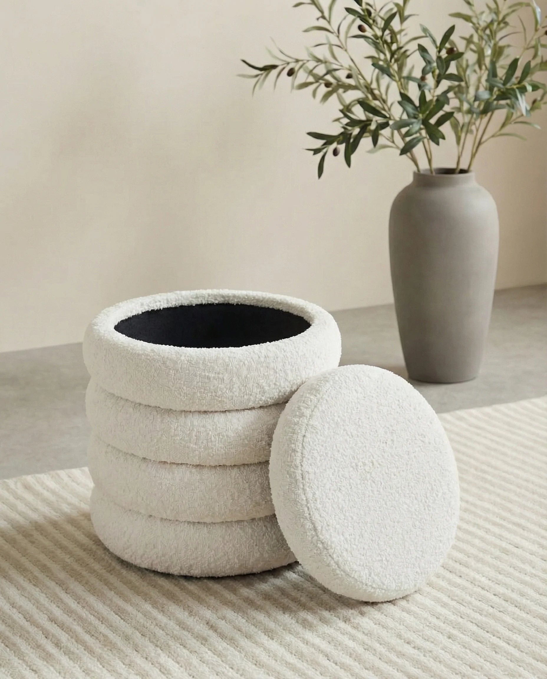 Sherpa Luxe Vault Pouf Ottoman