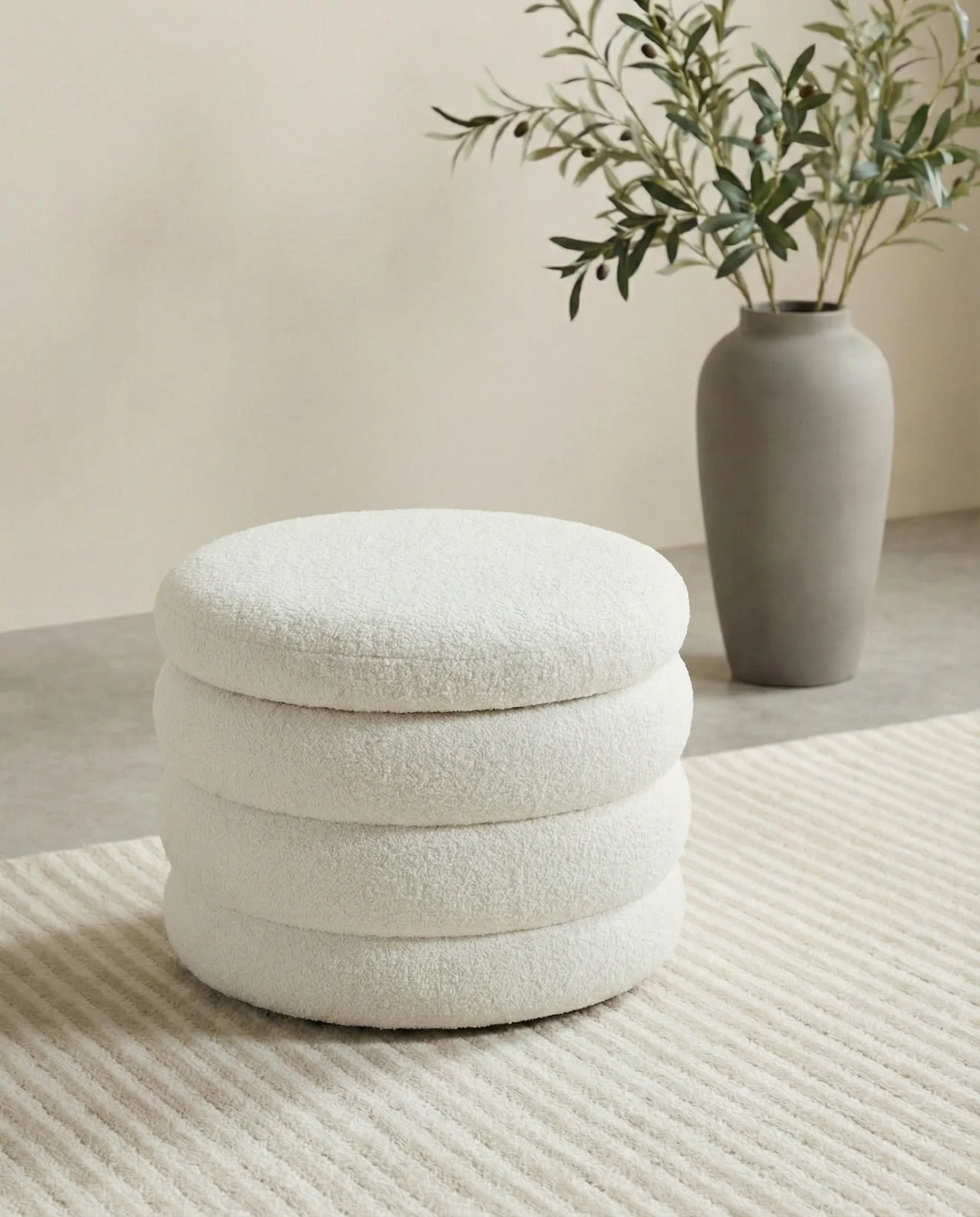 Sherpa Wide Vault Pouf Ottoman