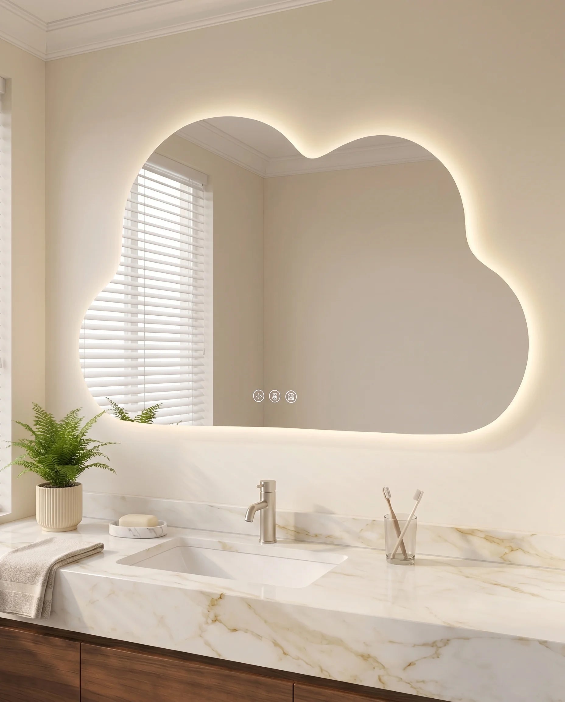 Skyla Backlit Frameless Cloud Mirror
