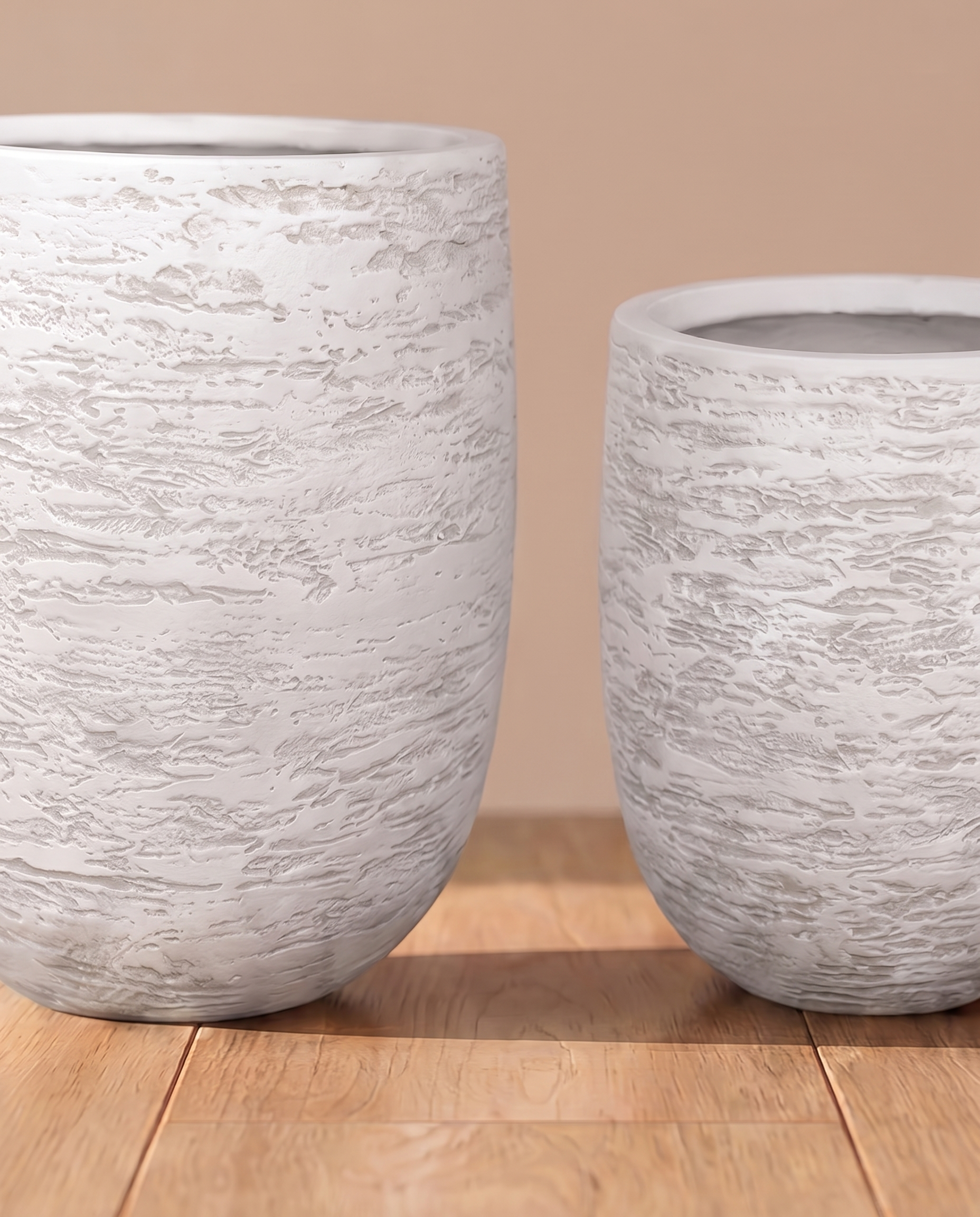 Snowy White Fibreclay Planters