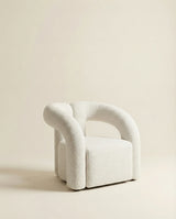 Sofia White Boucle Dining Chair with Arms