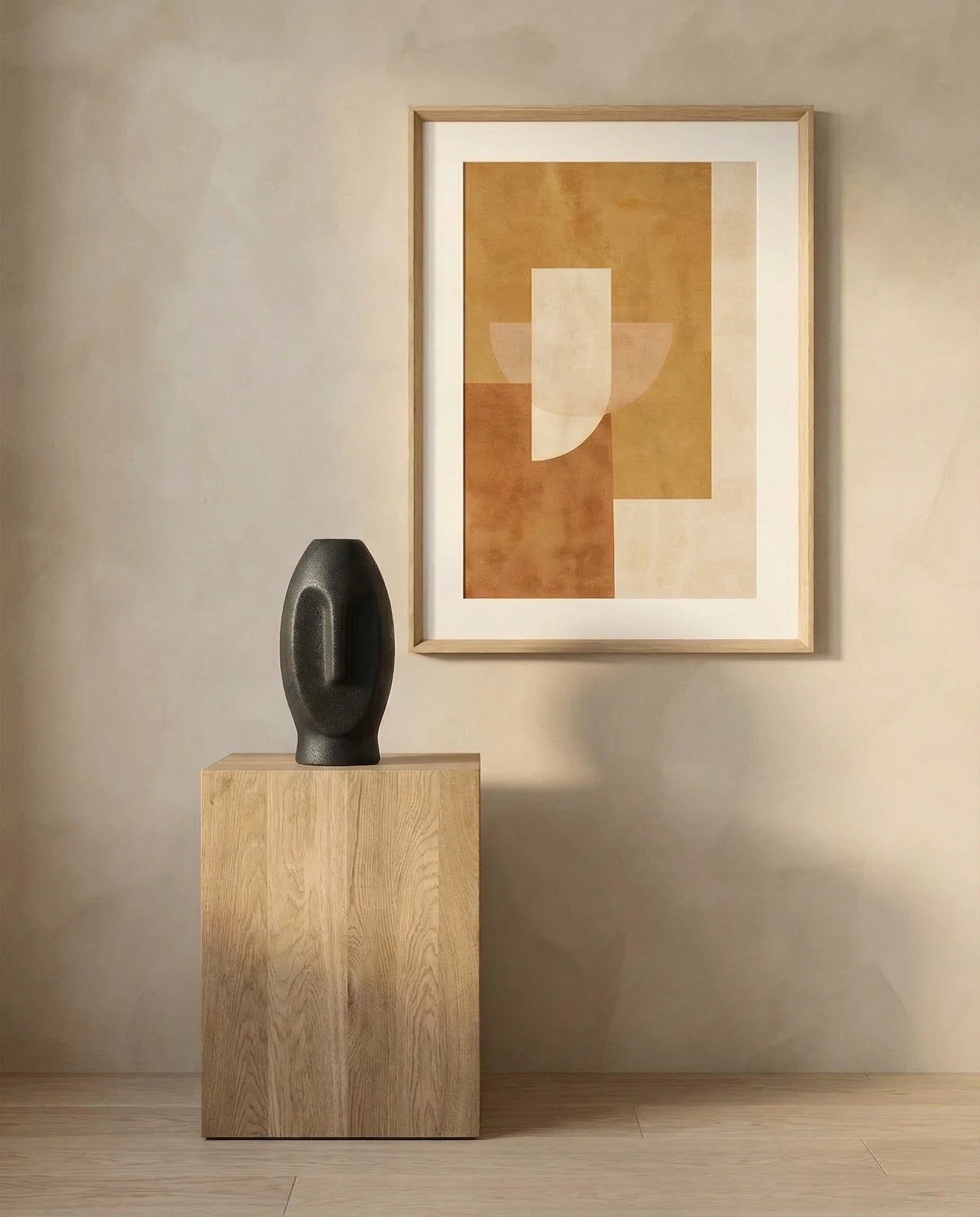 Soorat Black Abstract Human Face Vase