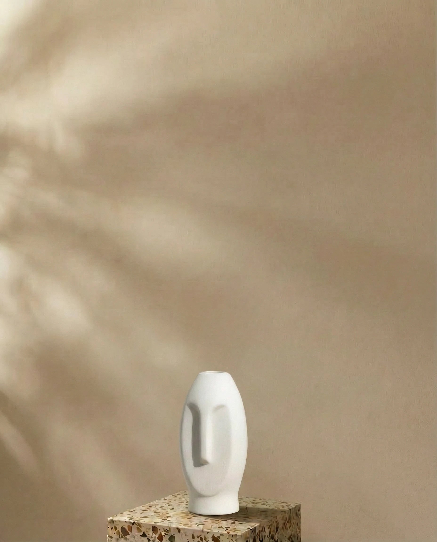 Soorat White Abstract Human Face Vase