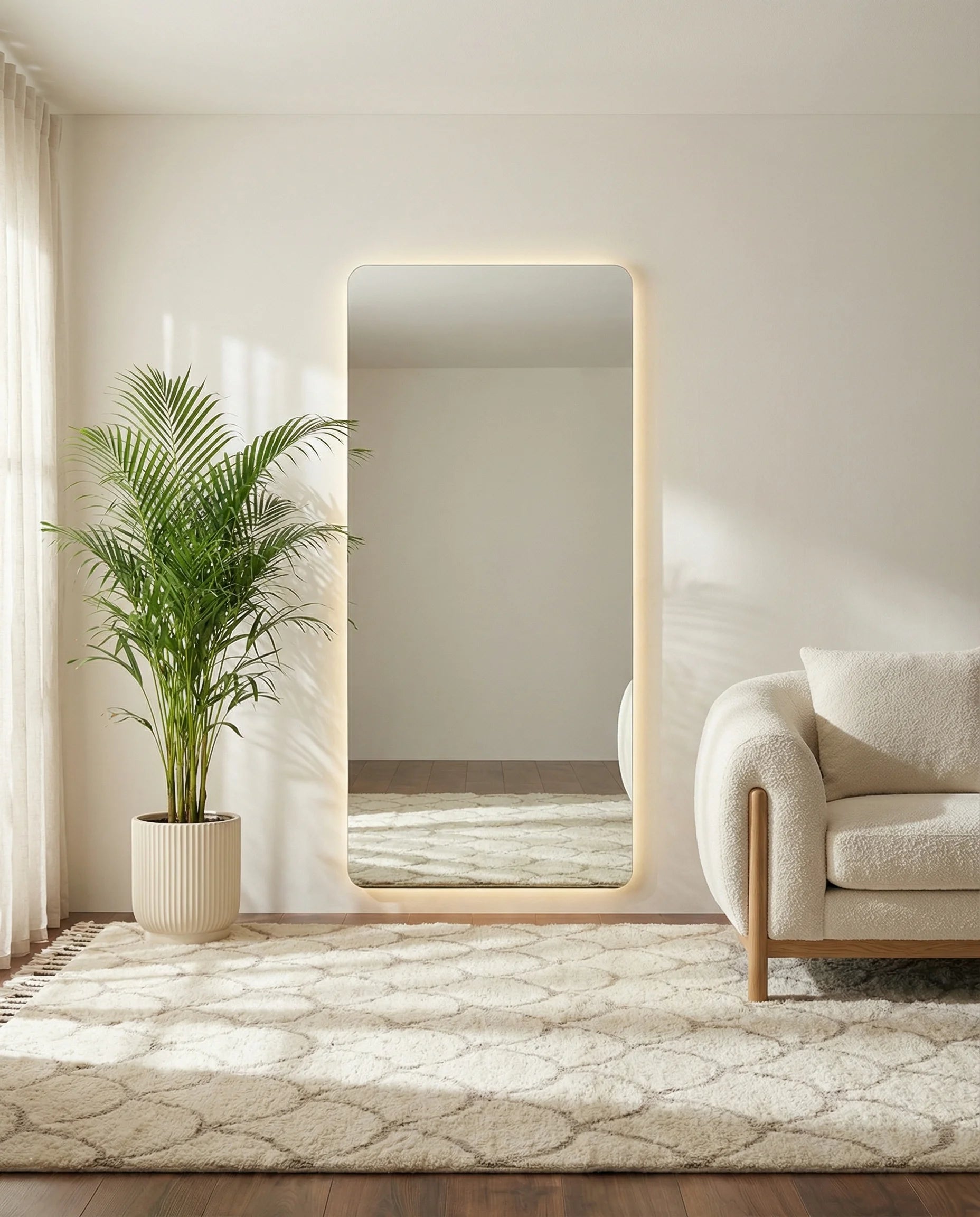 Stella Frameless Rectangular Mirror with LED