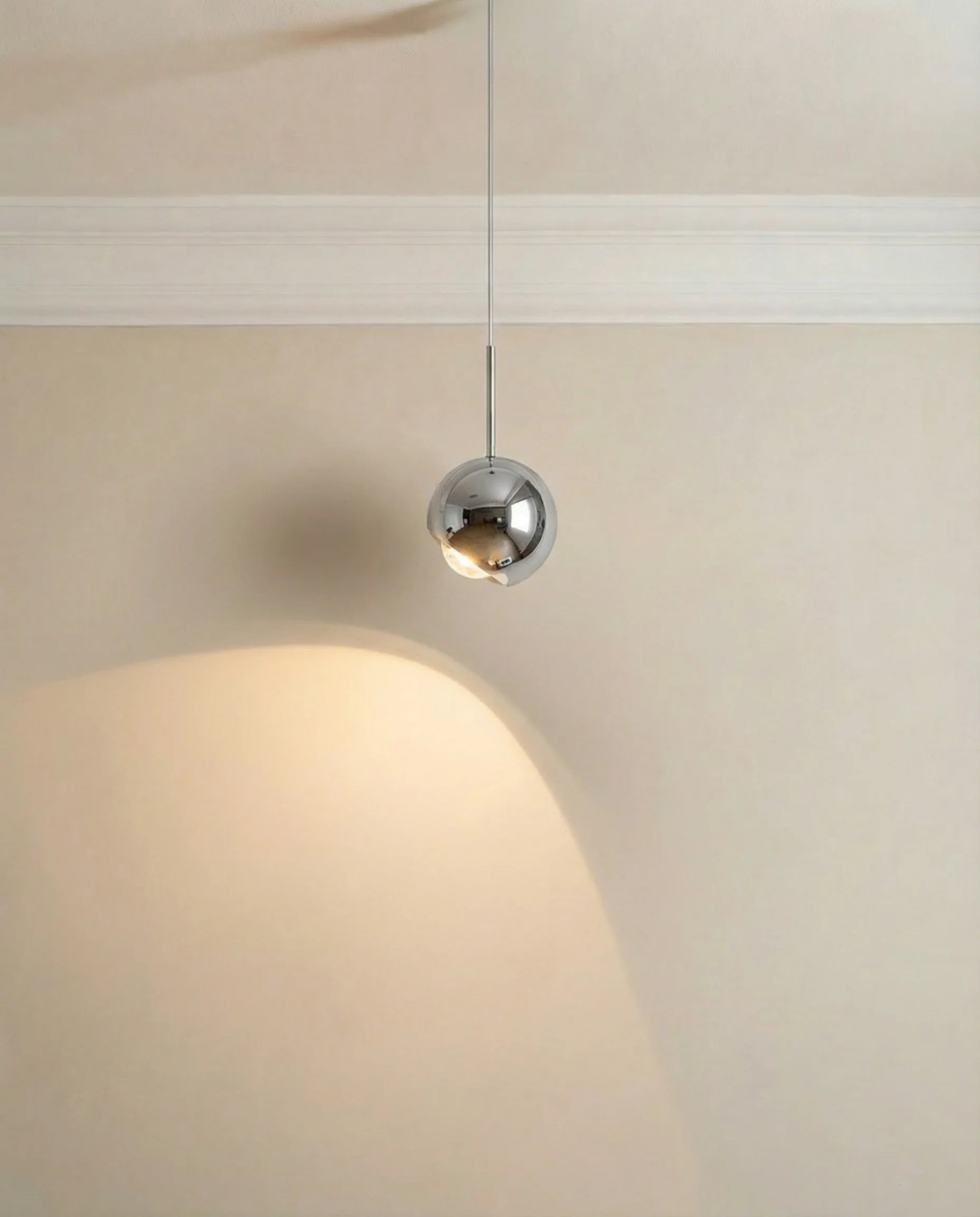 Sterling Silver Globe Pendant Light