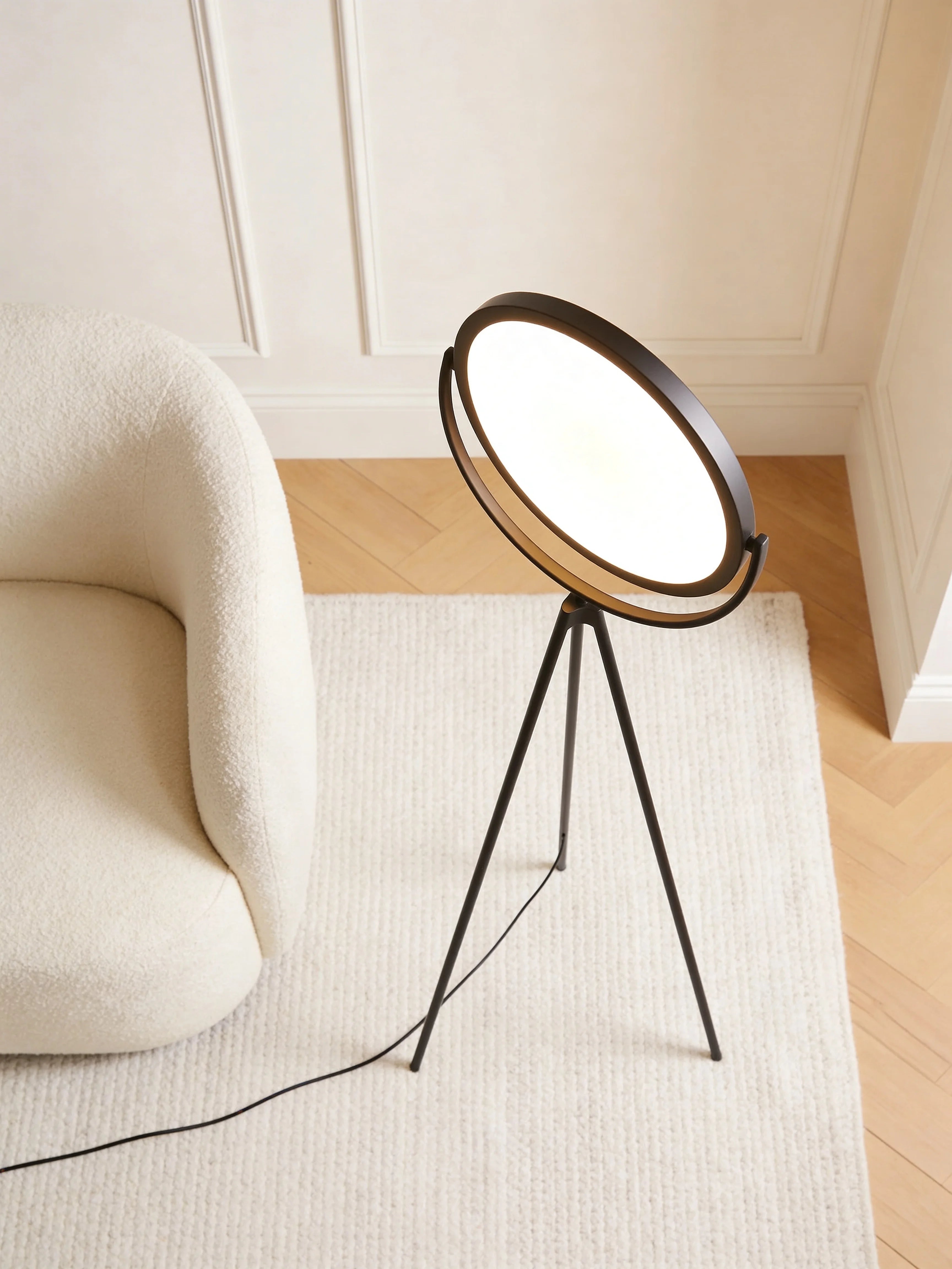 Superloon Black Adjustable Tripod Floor Lamp