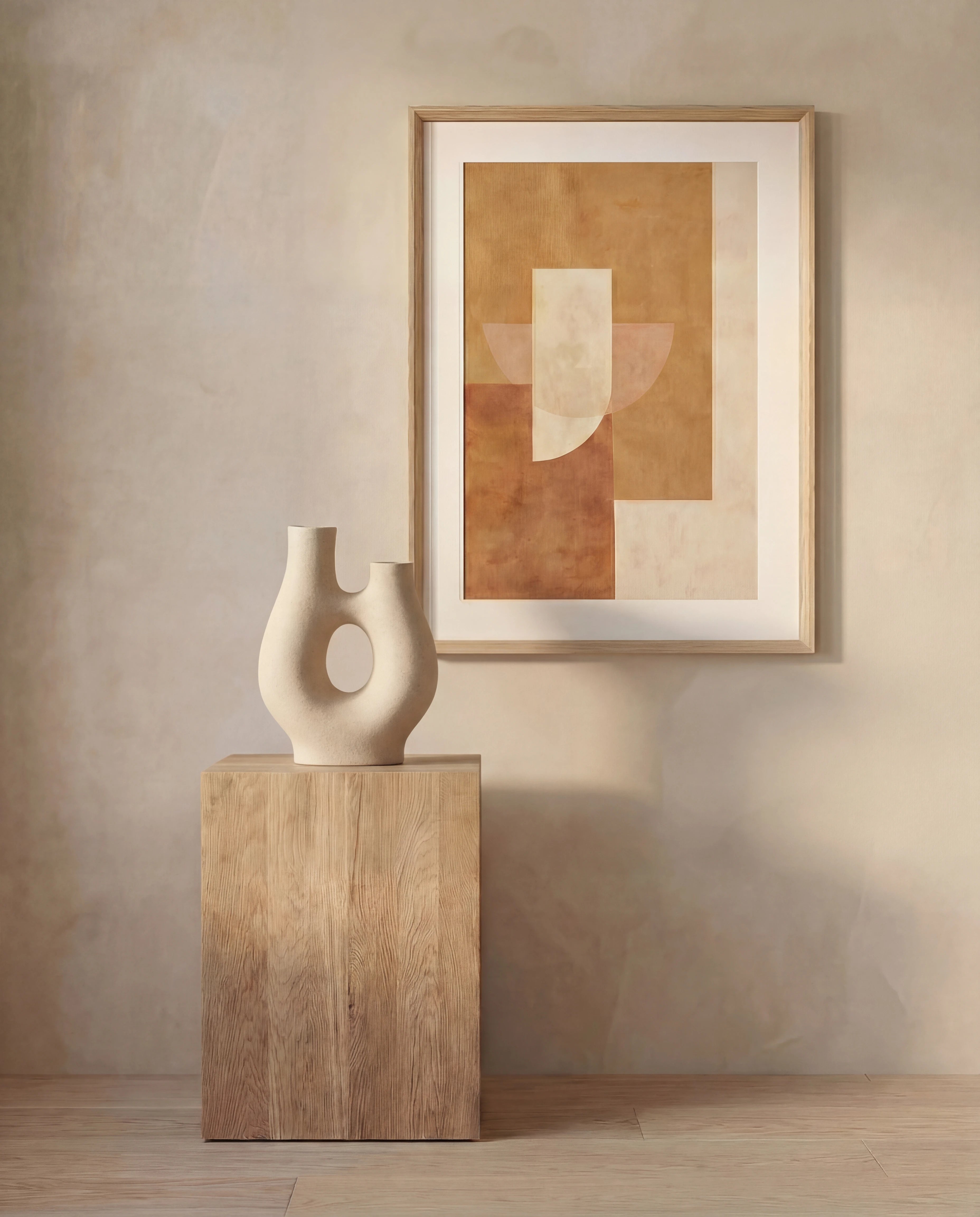 Taru White Dual Cylinder Ceramic Vase