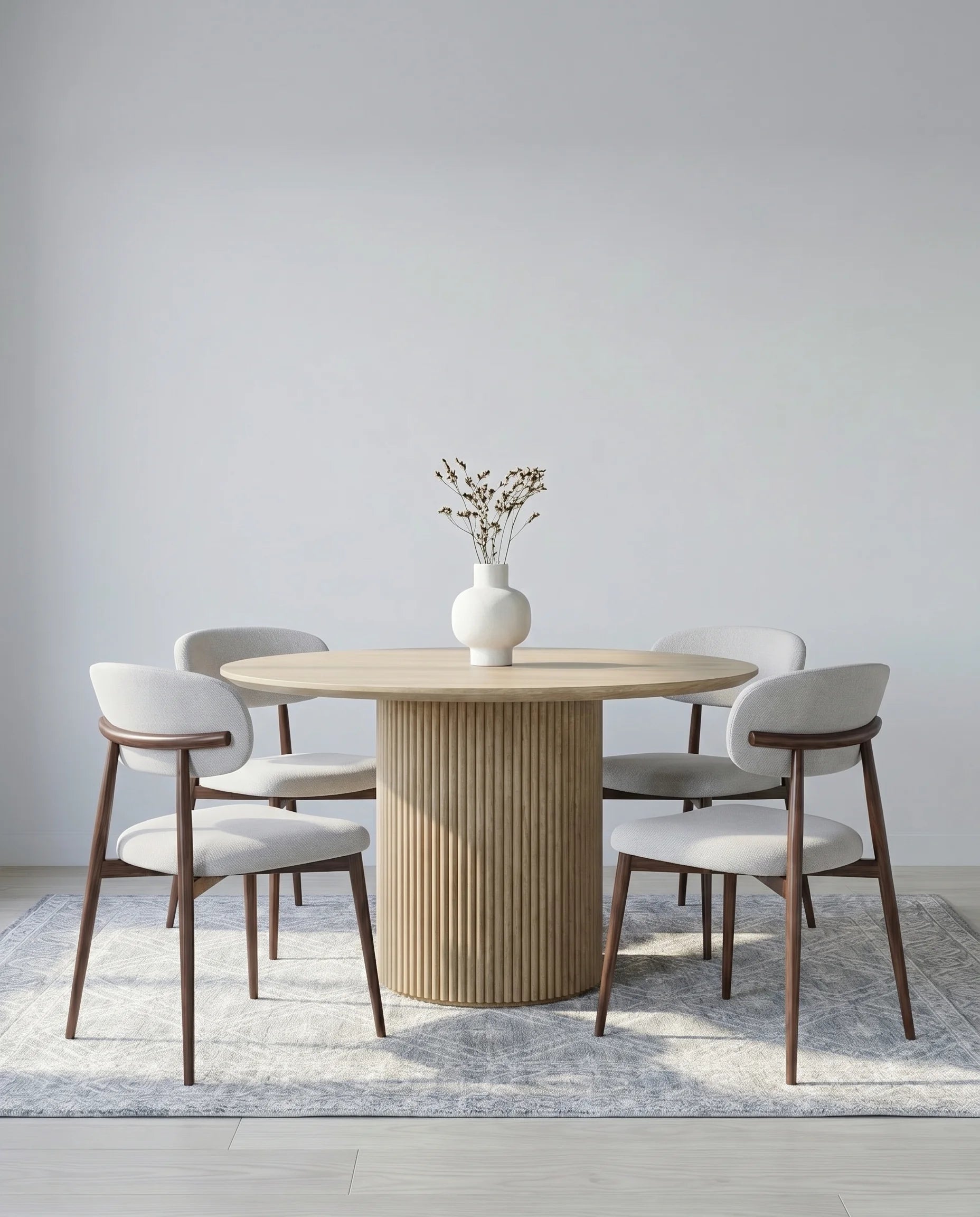 Theo Walnut-Finish Upholstered Dining Chair