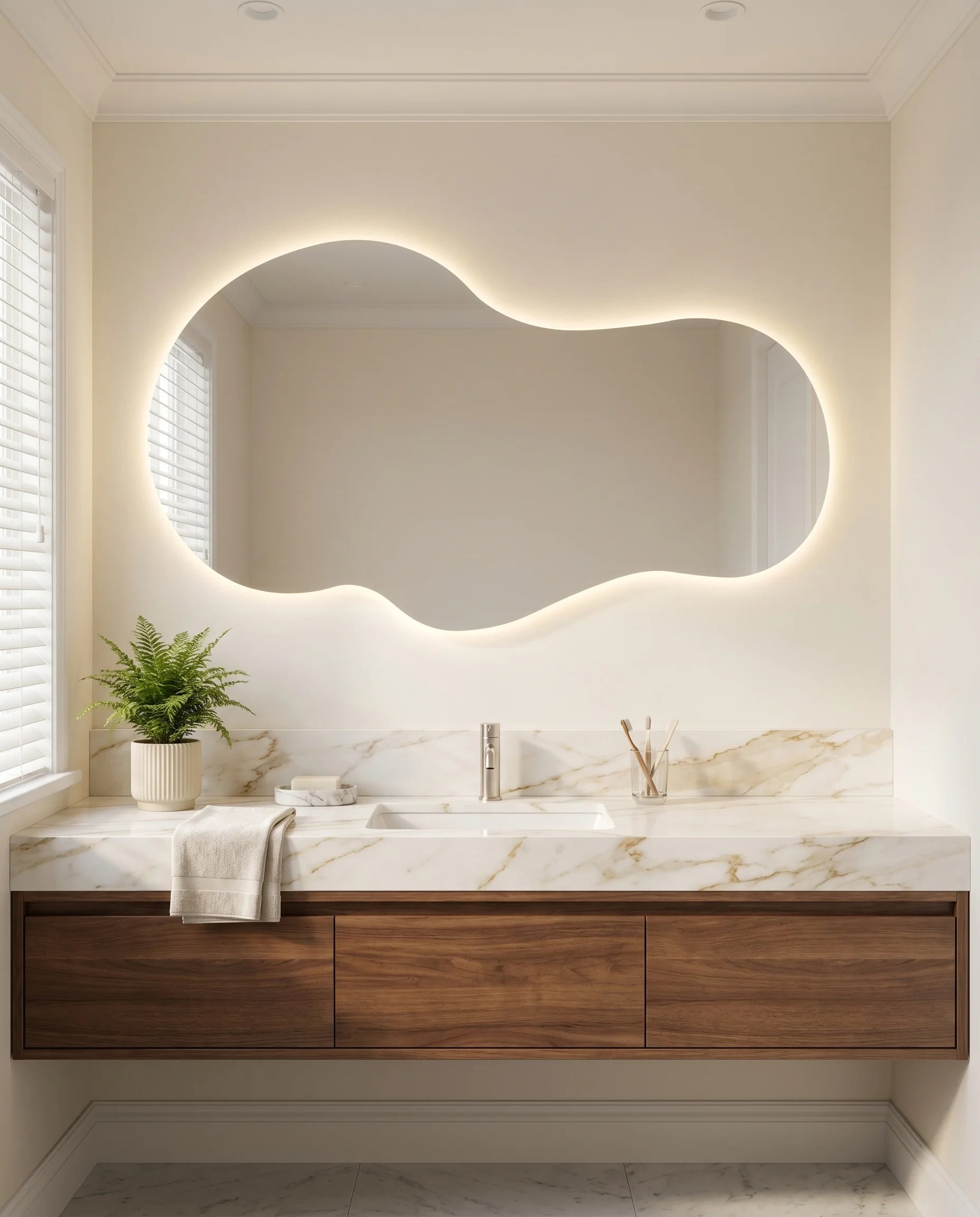 Willow Backlit LED Frameless Irregular Mirror