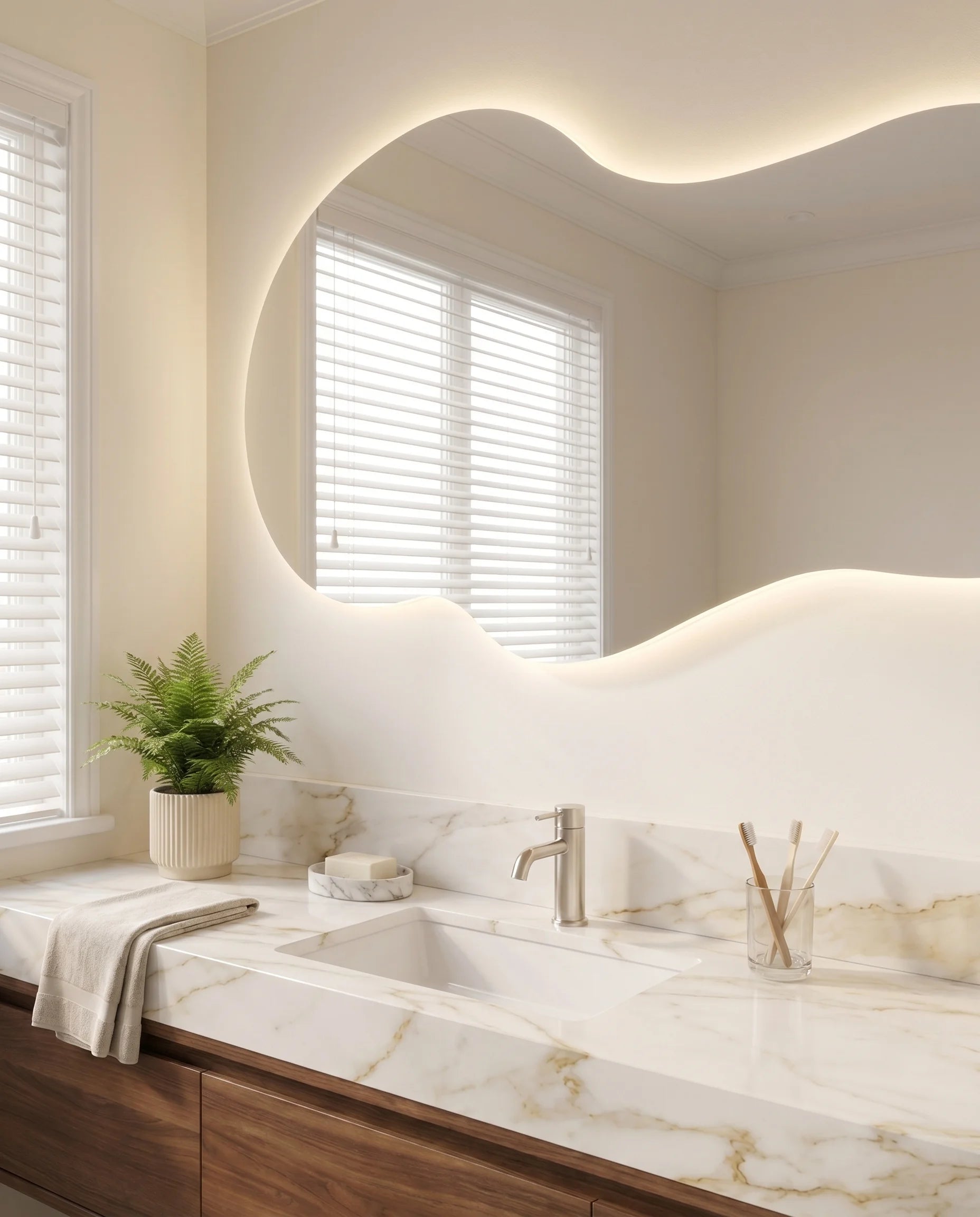 Willow Backlit LED Frameless Irregular Mirror