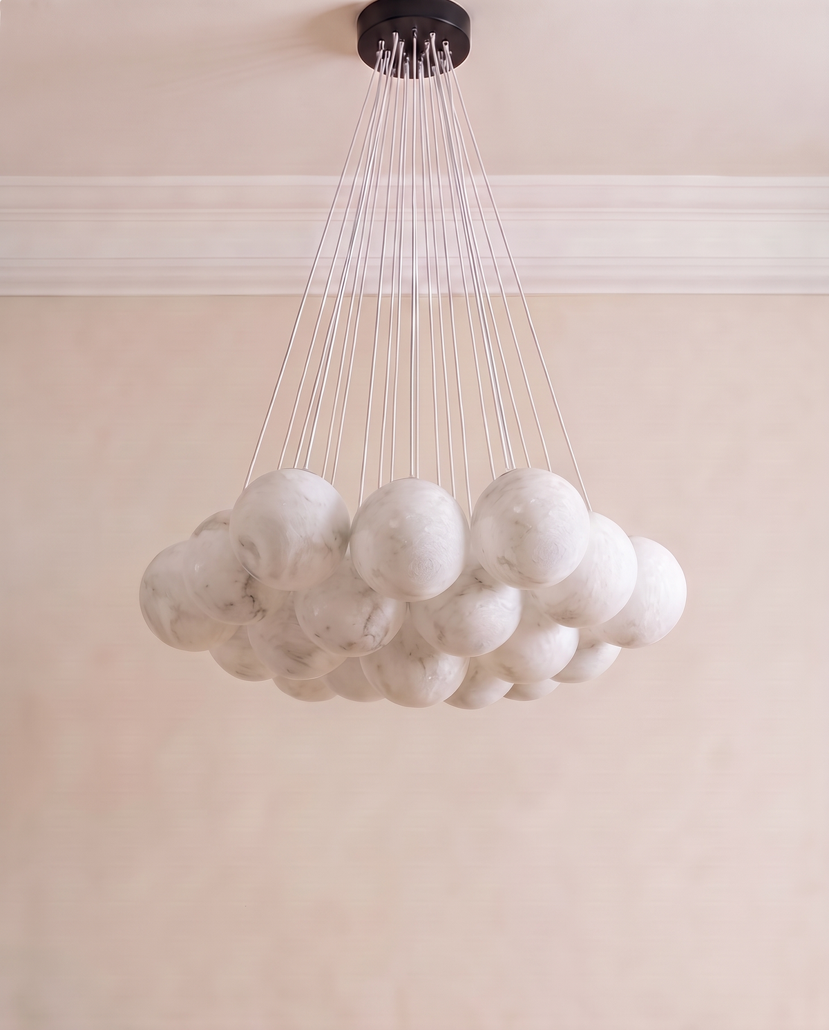 Yuki Bubble Frosted Moon Black Pendant Lamp