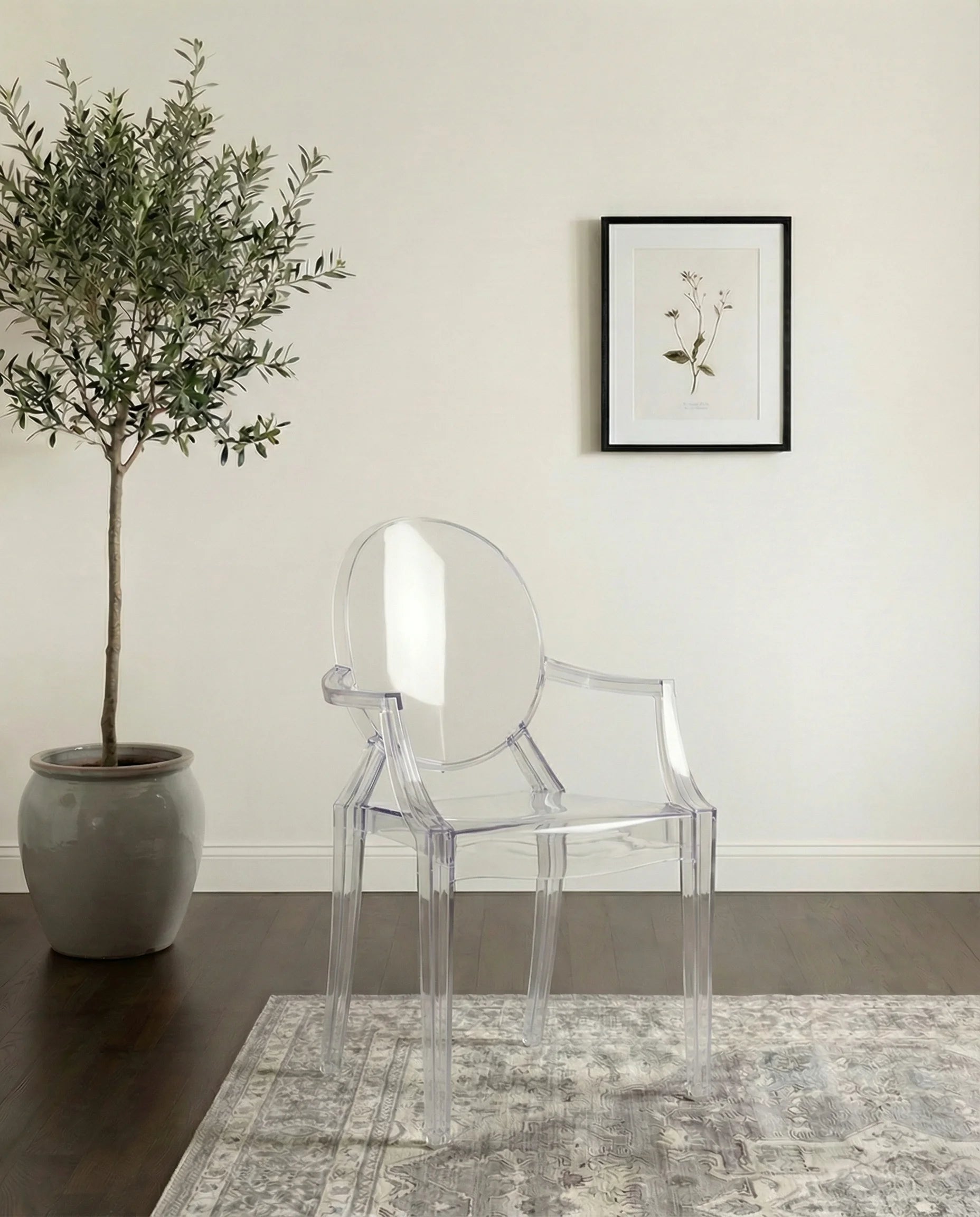Zeba Clear Acrylic Chair with Armrest