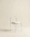 Zephyra clear acrylic accent chair with velvet seat