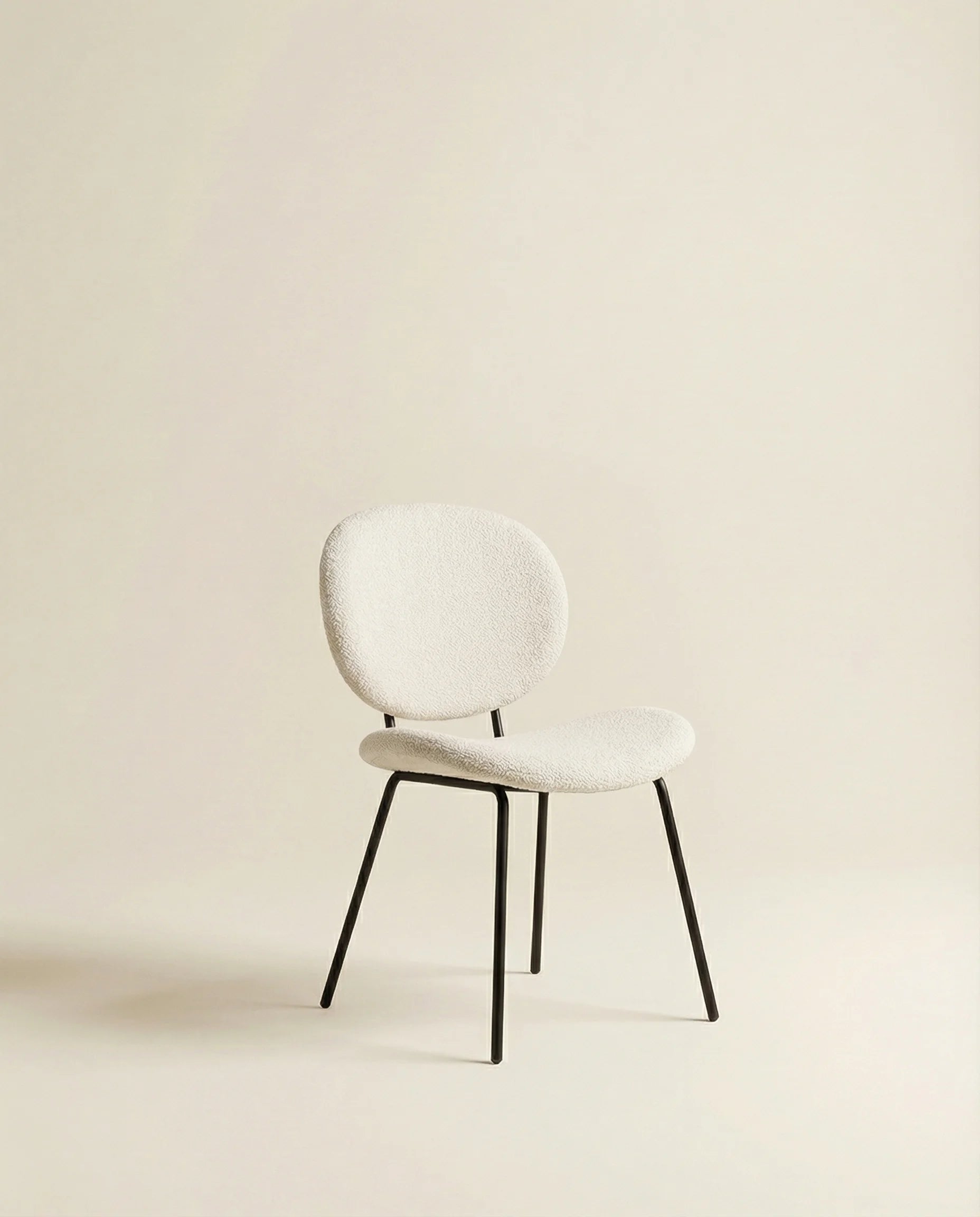 Zobi Cozy White Bouclé Dining Chair