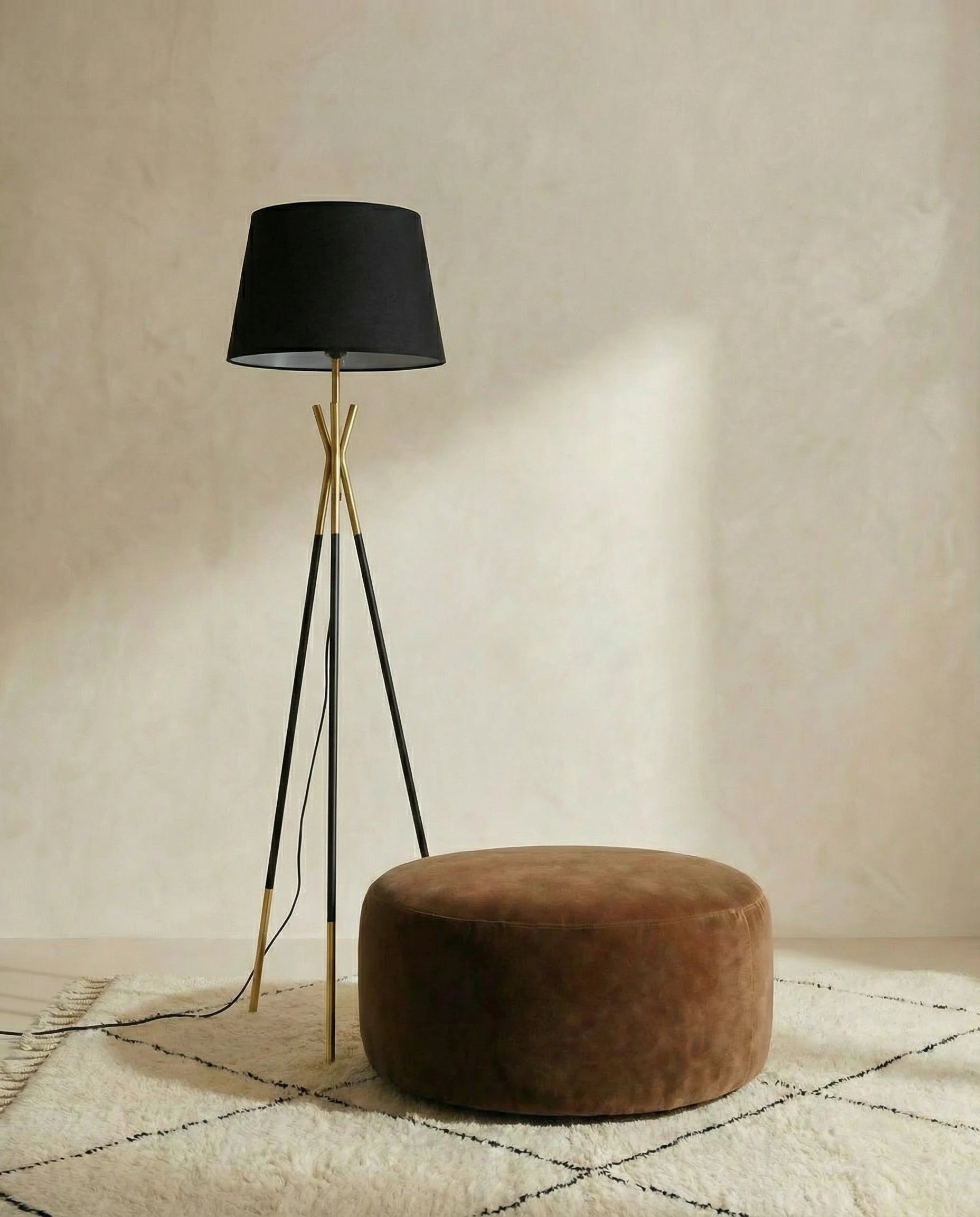 Zoha Black & Gold Tripod Floor Lamp