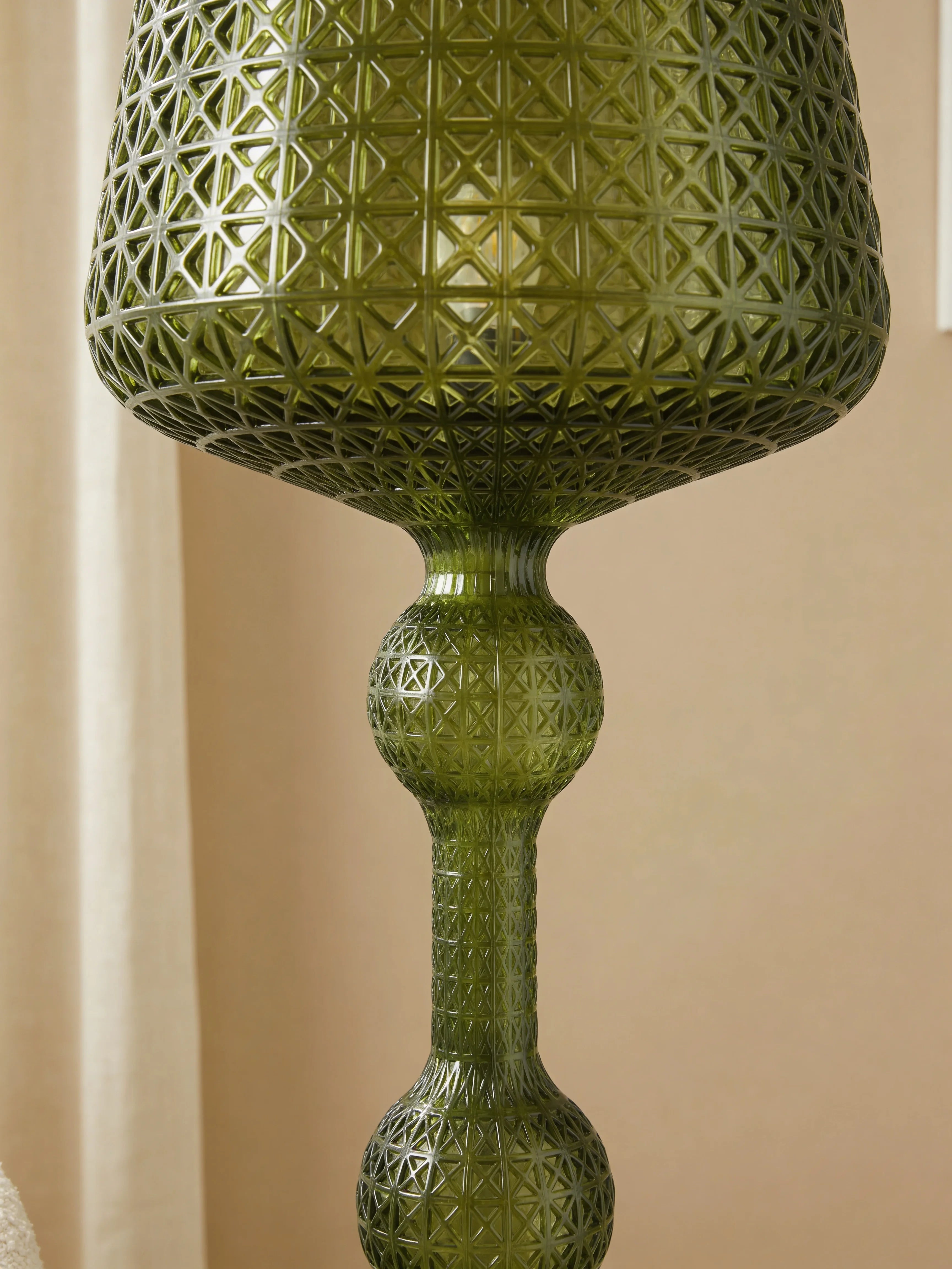 Zumra Emerald Green Glass Floor Lamp