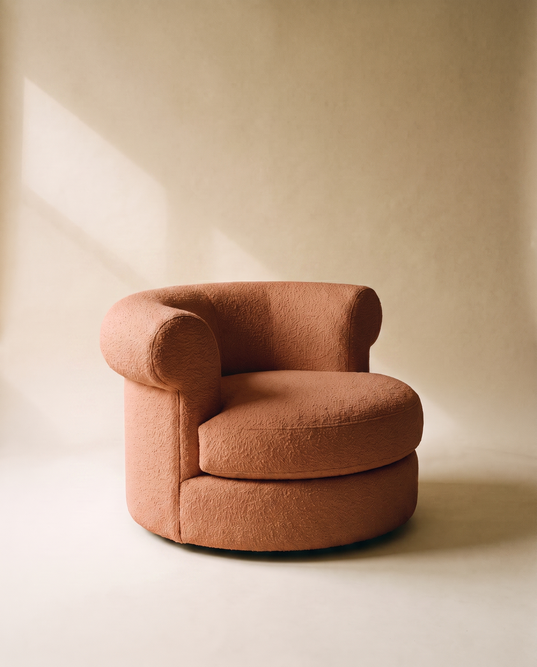 Marlowe terracotta bouclé lounge chair