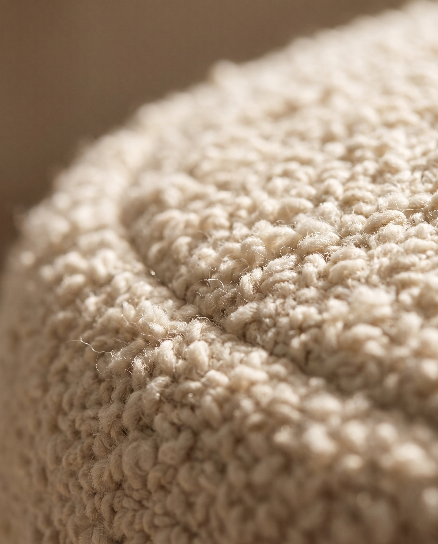 Ivory bouclé weave texture detail