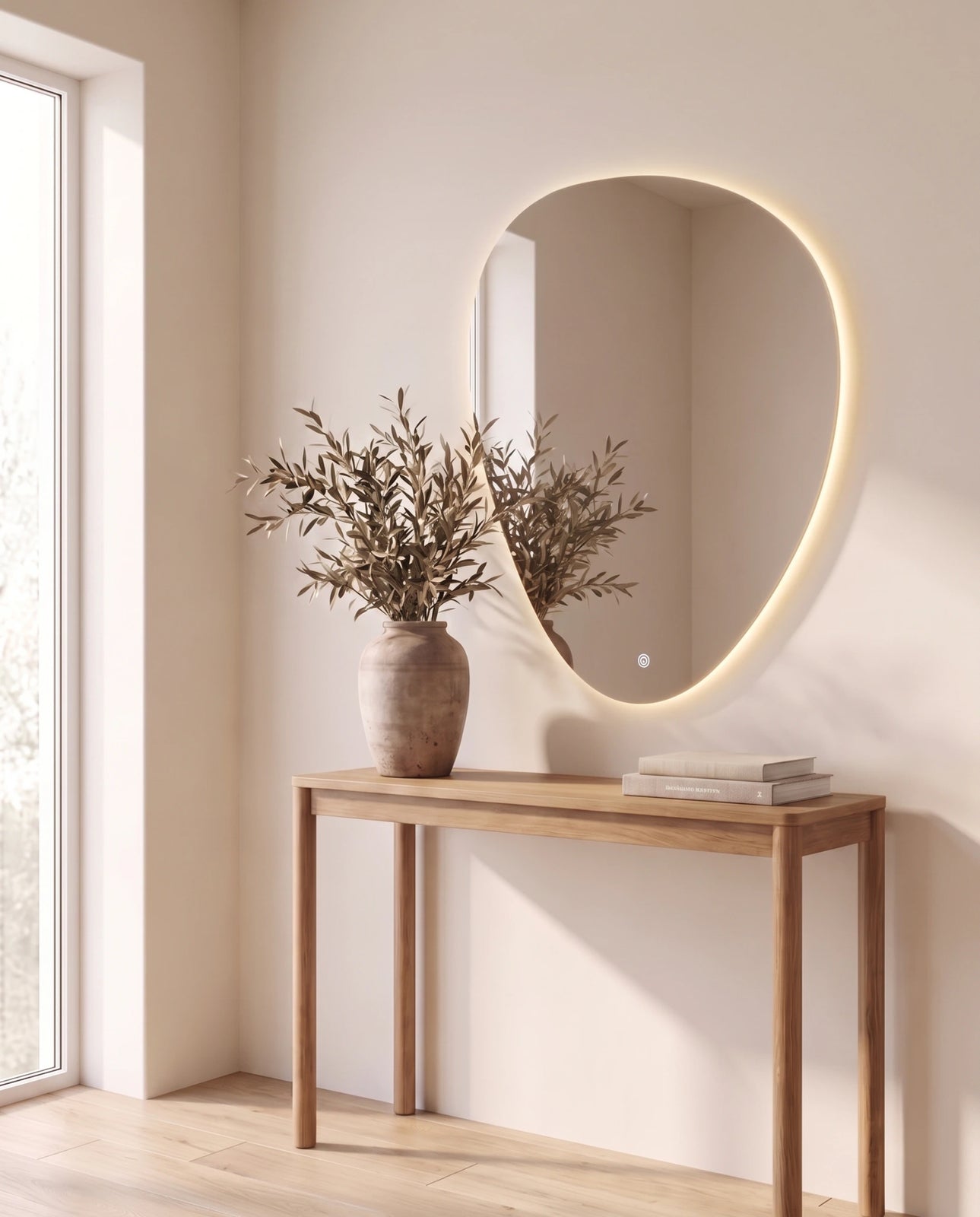 Isla frameless irregular LED mirror