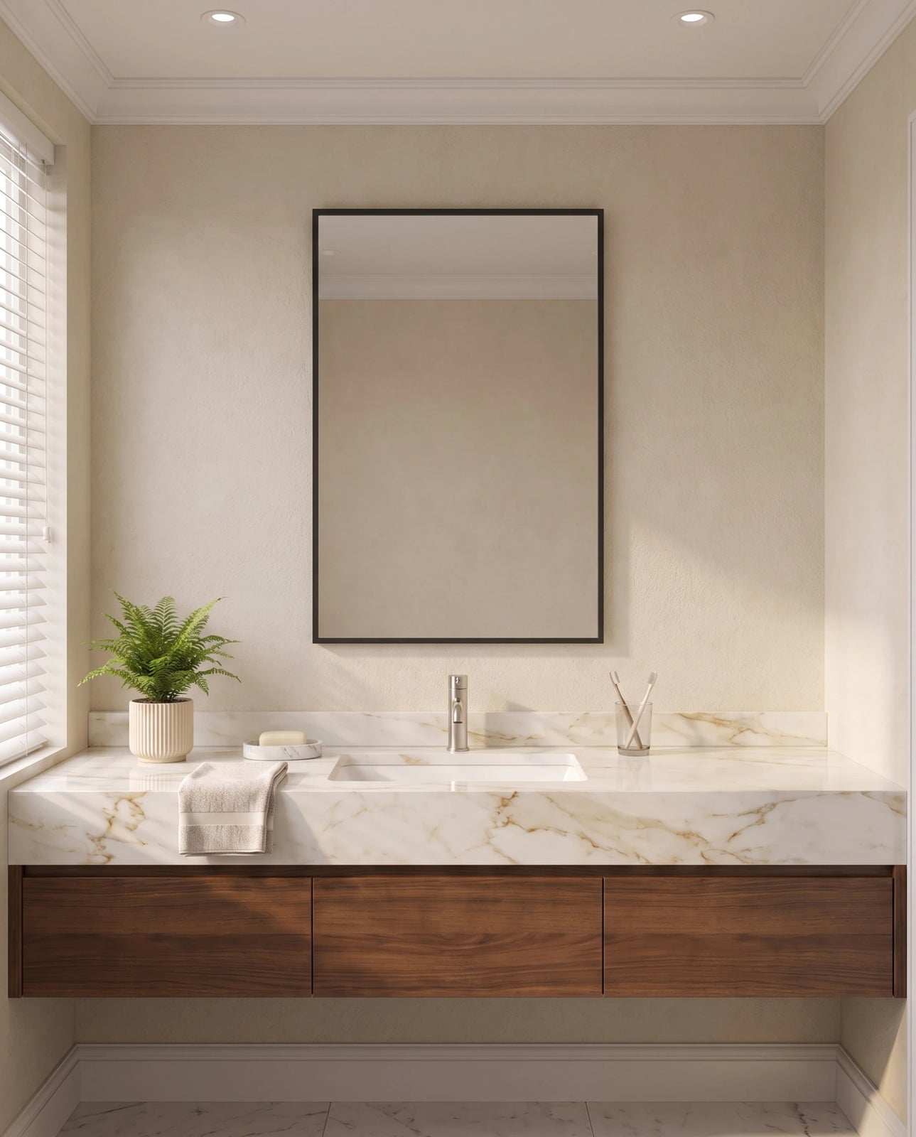 Margaux black rectangular vanity mirror