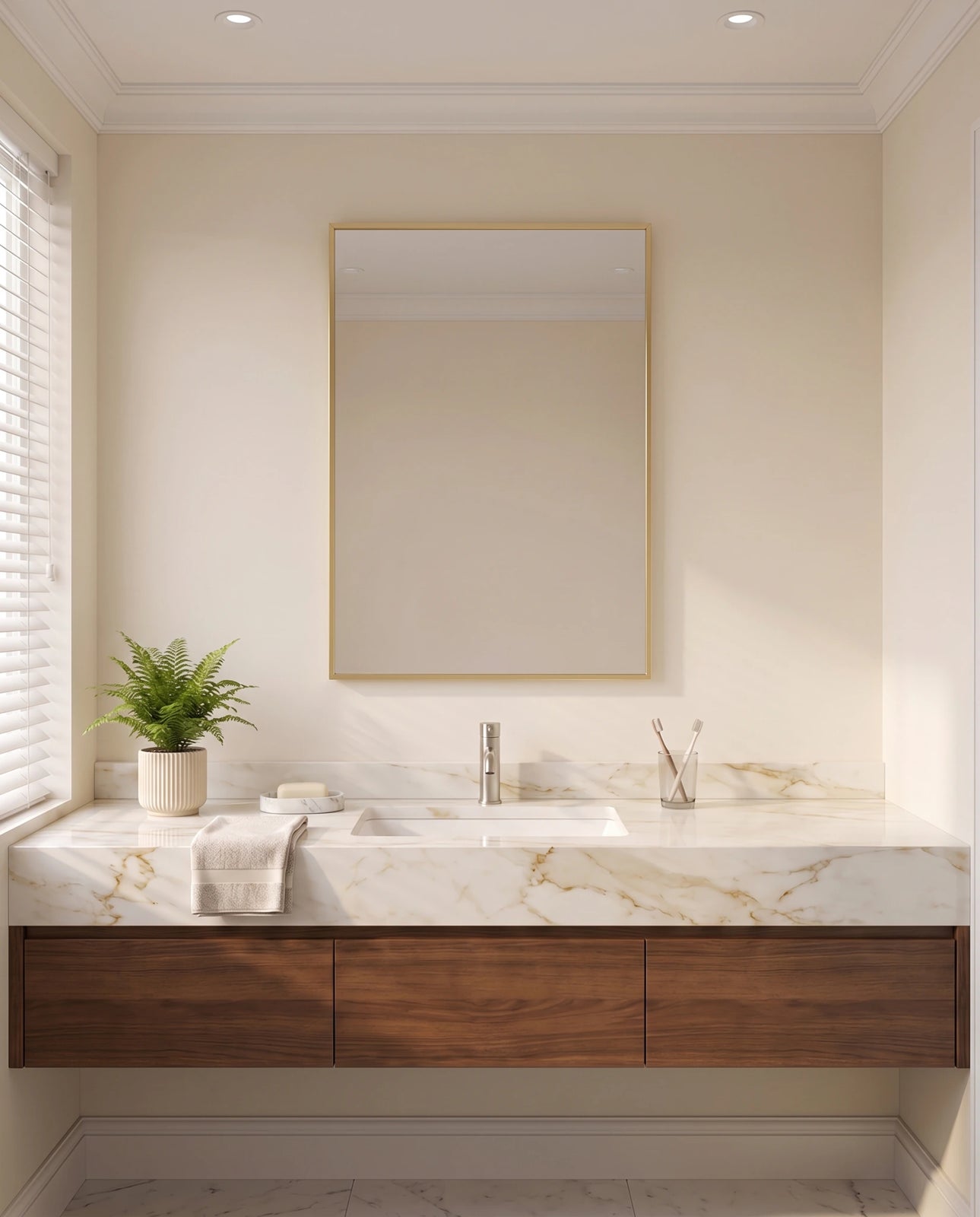 Margaux gold rectangular vanity mirror