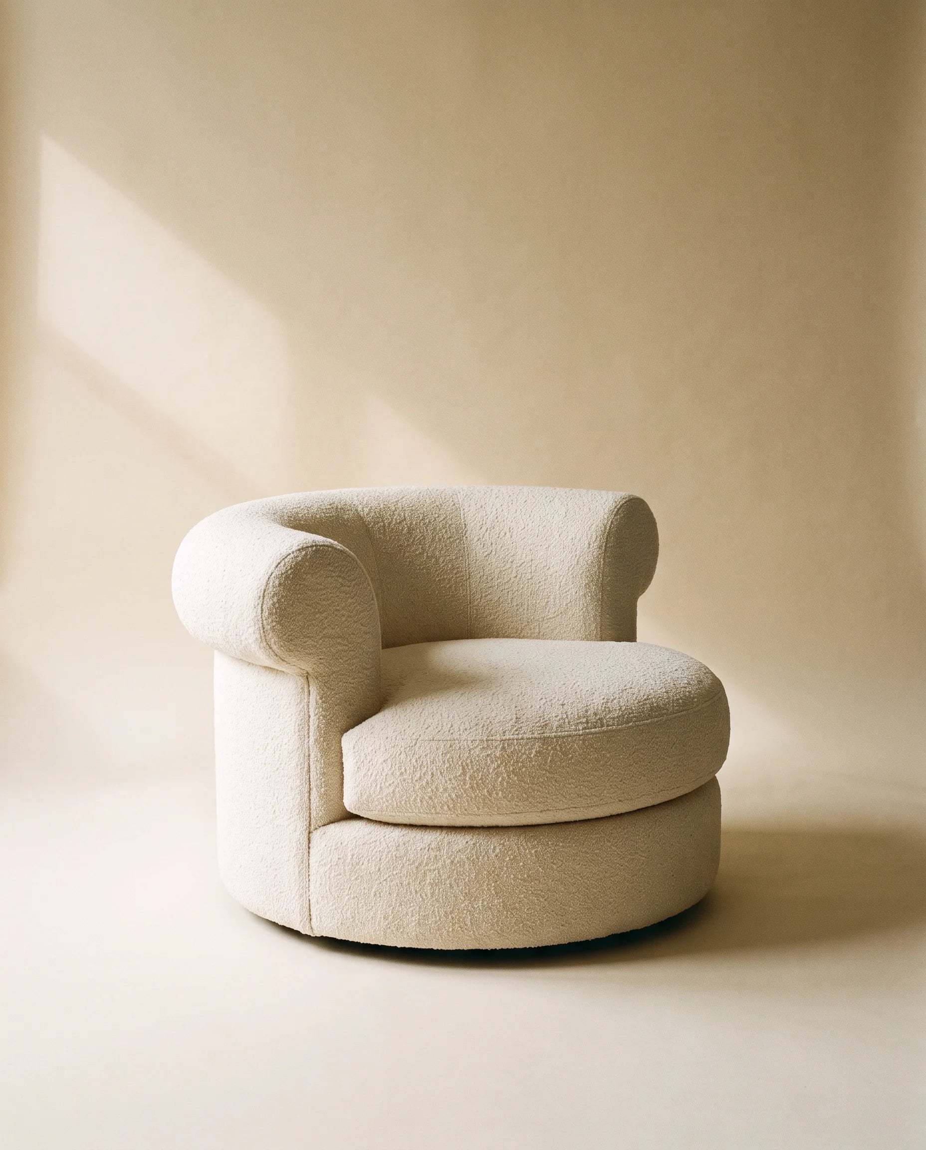 Marlowe cream bouclé lounge chair