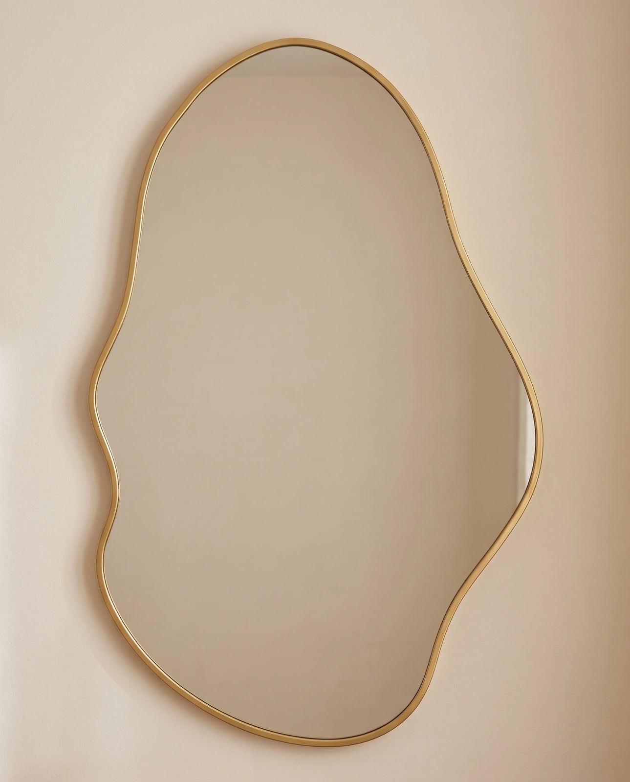 Onda gold irregular wall mirror