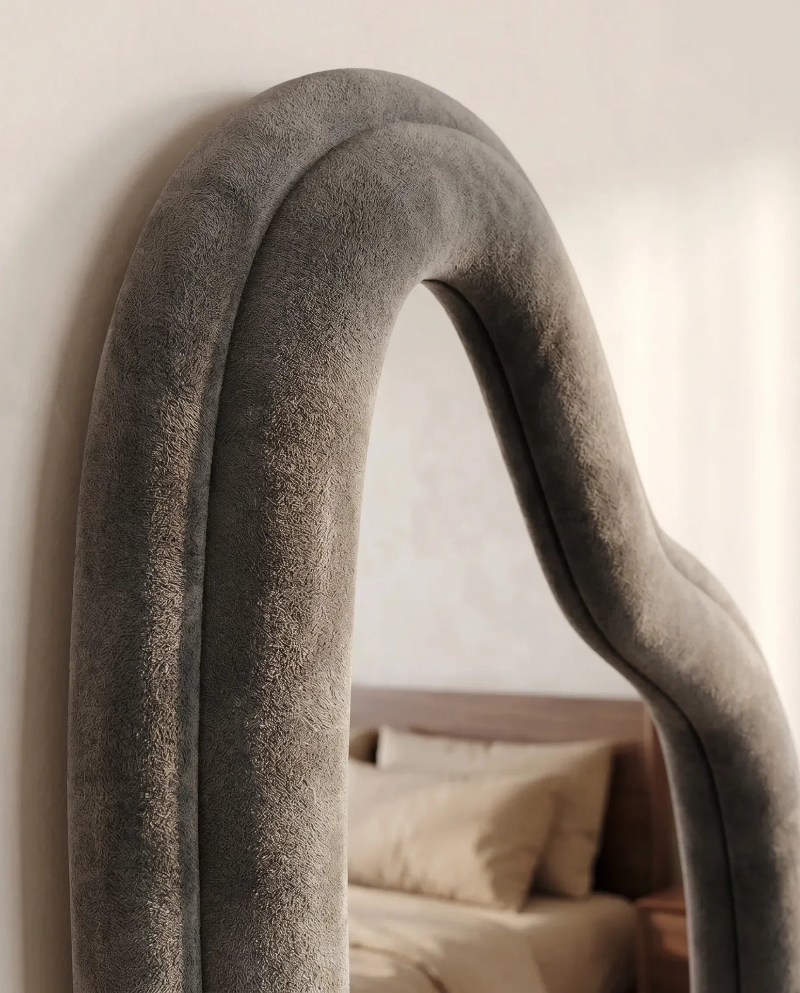 Ottilie black irregular full-length mirror in a Dubai bedroom