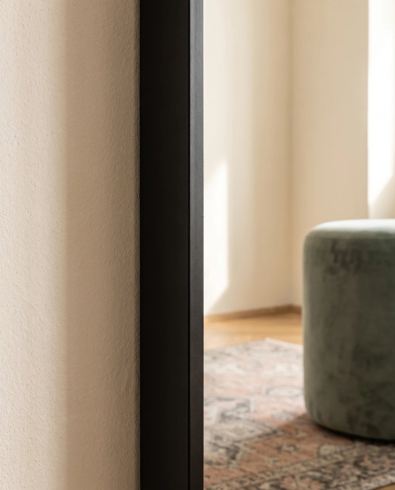 Rowan black full-length mirror, full view