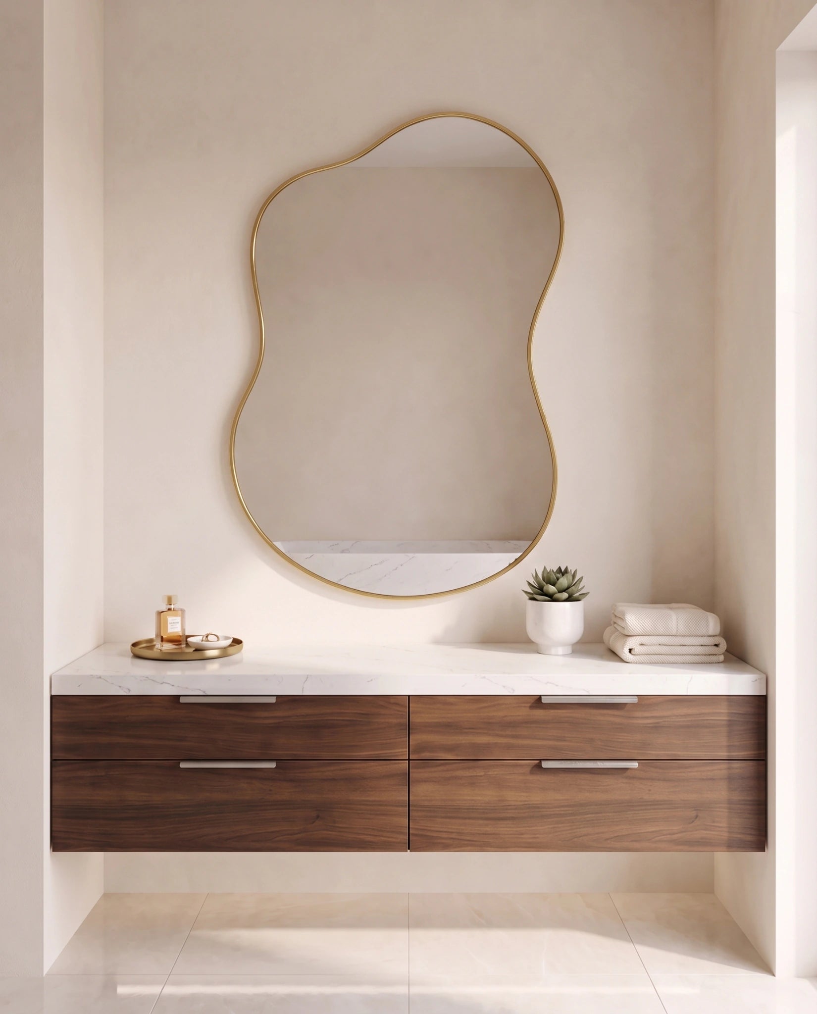 Vela gold irregular wall mirror